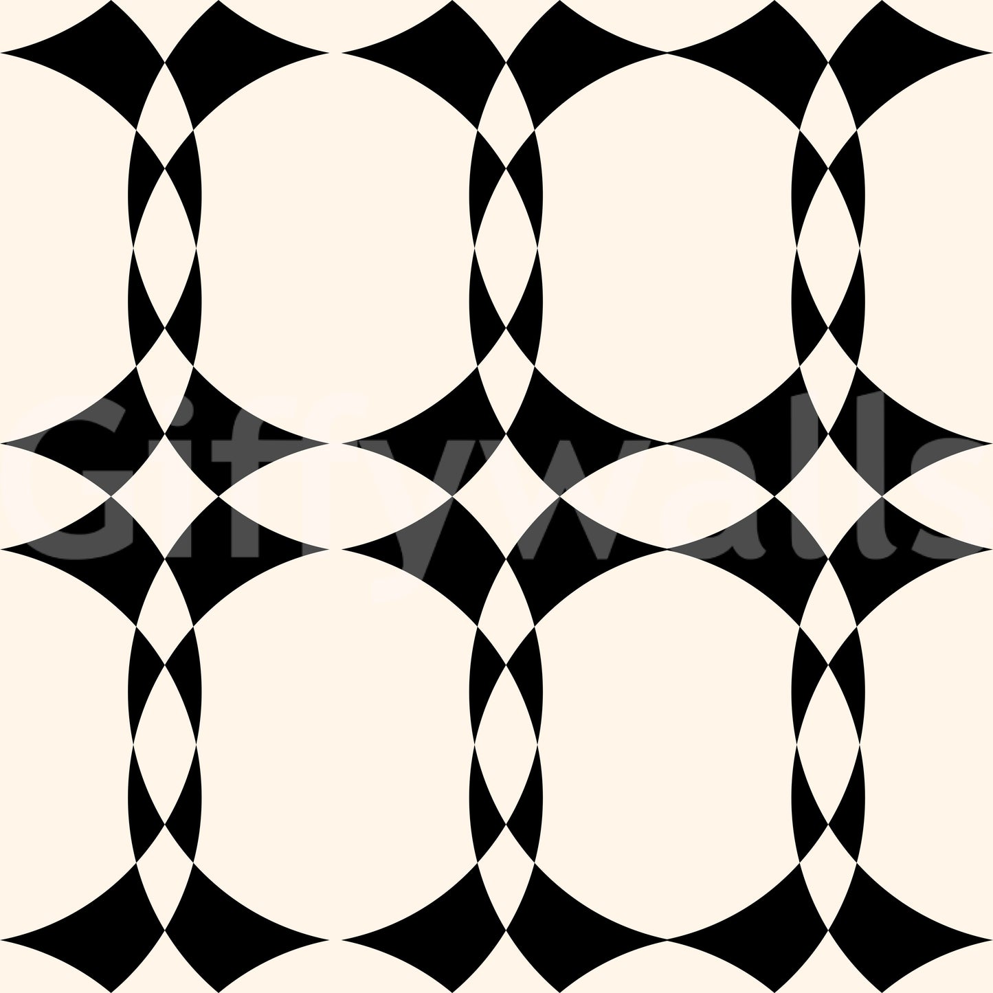 Modern Geometric Interlocking Circle Pattern Wallpaper