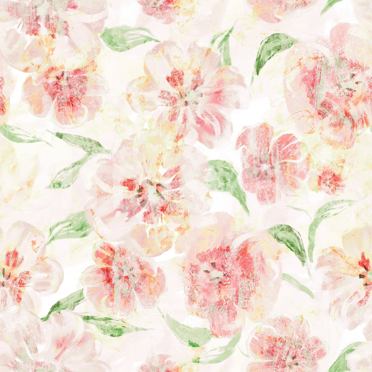 Blush Garden Painterly Pattern Wallpaper
