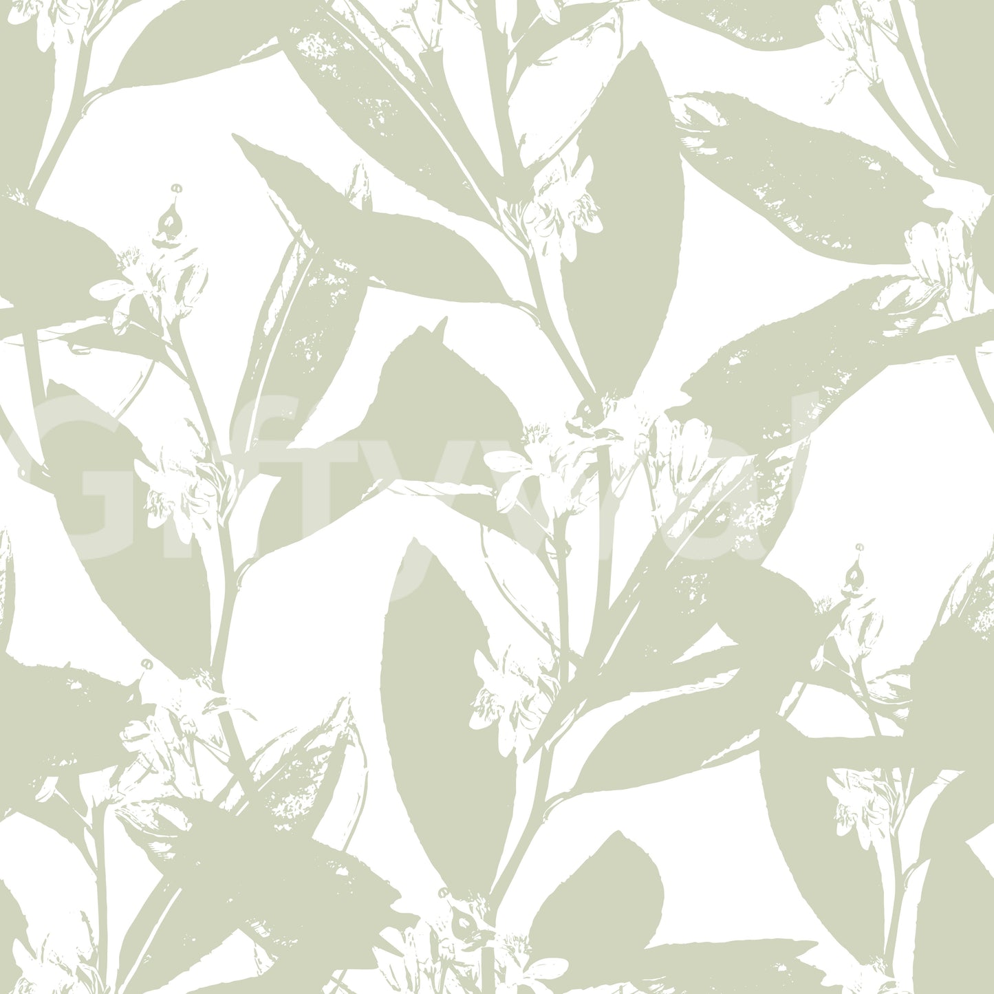 Soft Sage Botanical Print Wallpaper