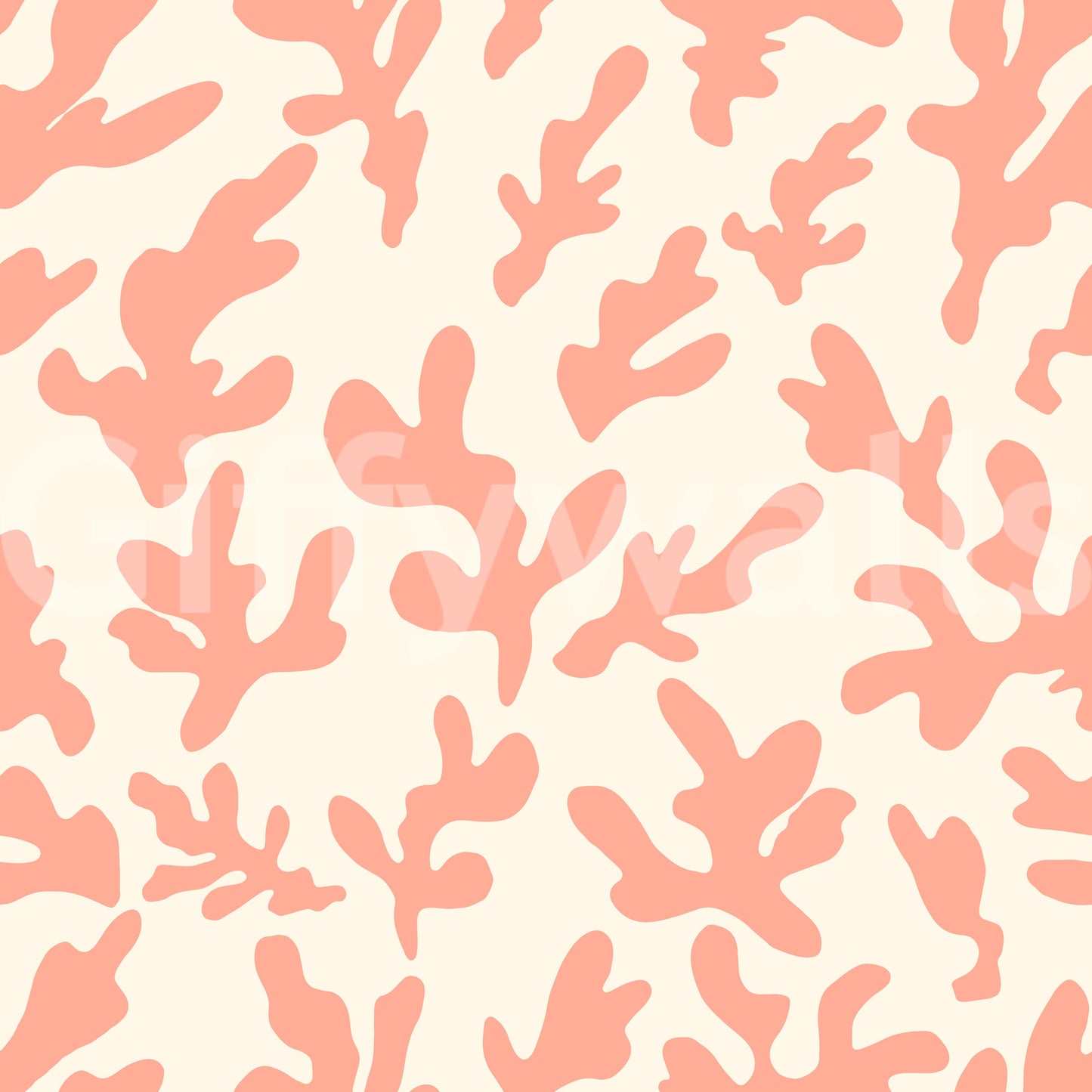 Organic Blush Coral Motif Wallpaper