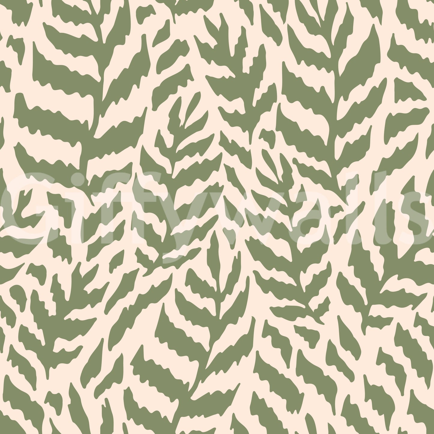 Sage Botanical Fern Trail Wallpaper