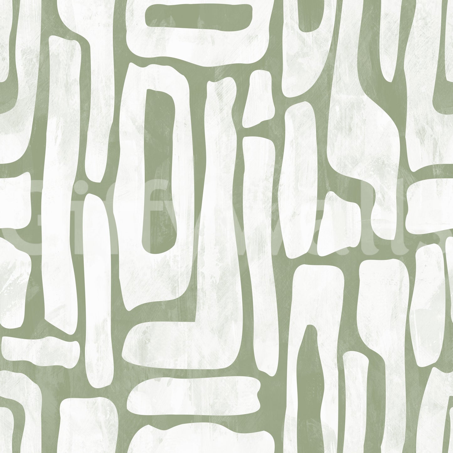 Sage Green Organic Abstract Shapes Wallpaper