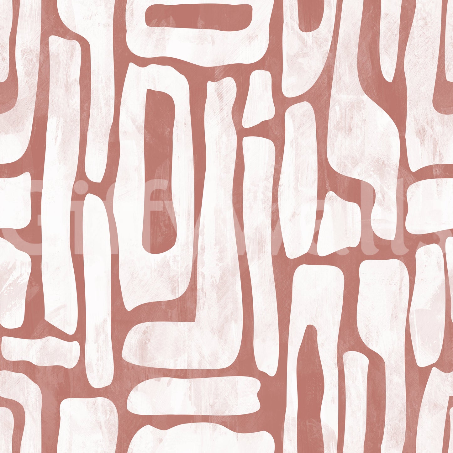 Abstract Terracotta Organic Shapes Wallpaper