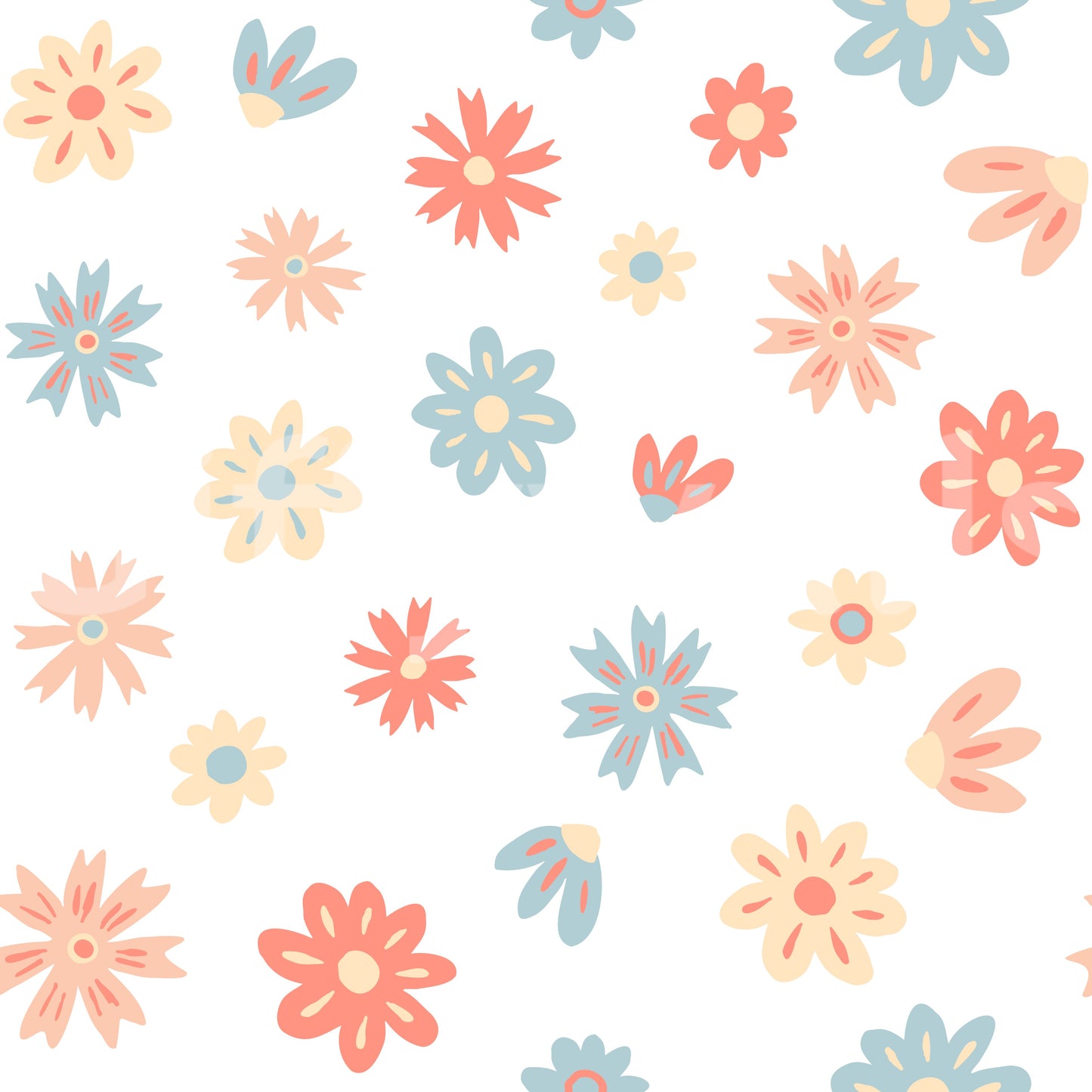 Cheerful Bloom Garden Illustration Wallpaper