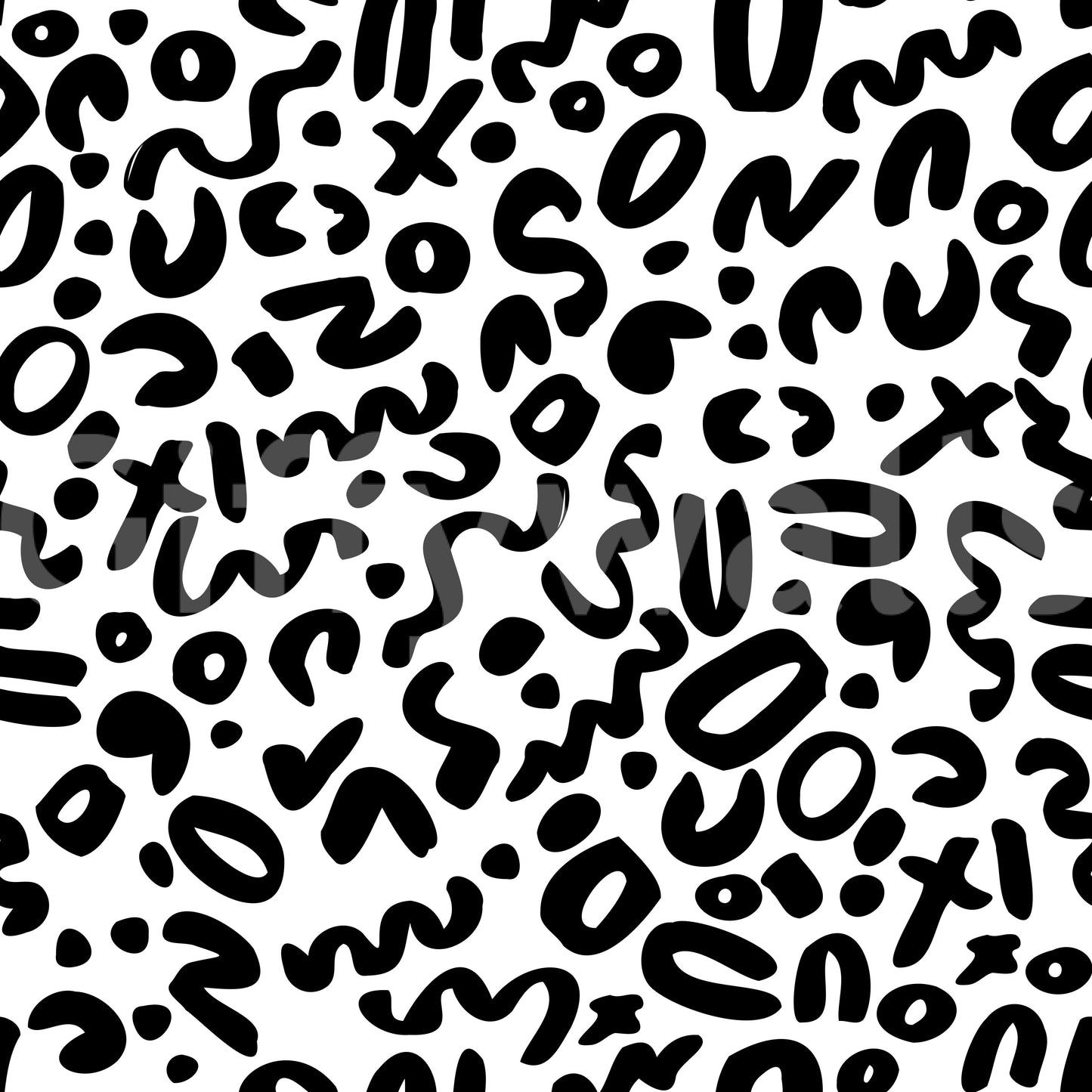 Monochrome Doodle Abstract Shapes Wallpaper