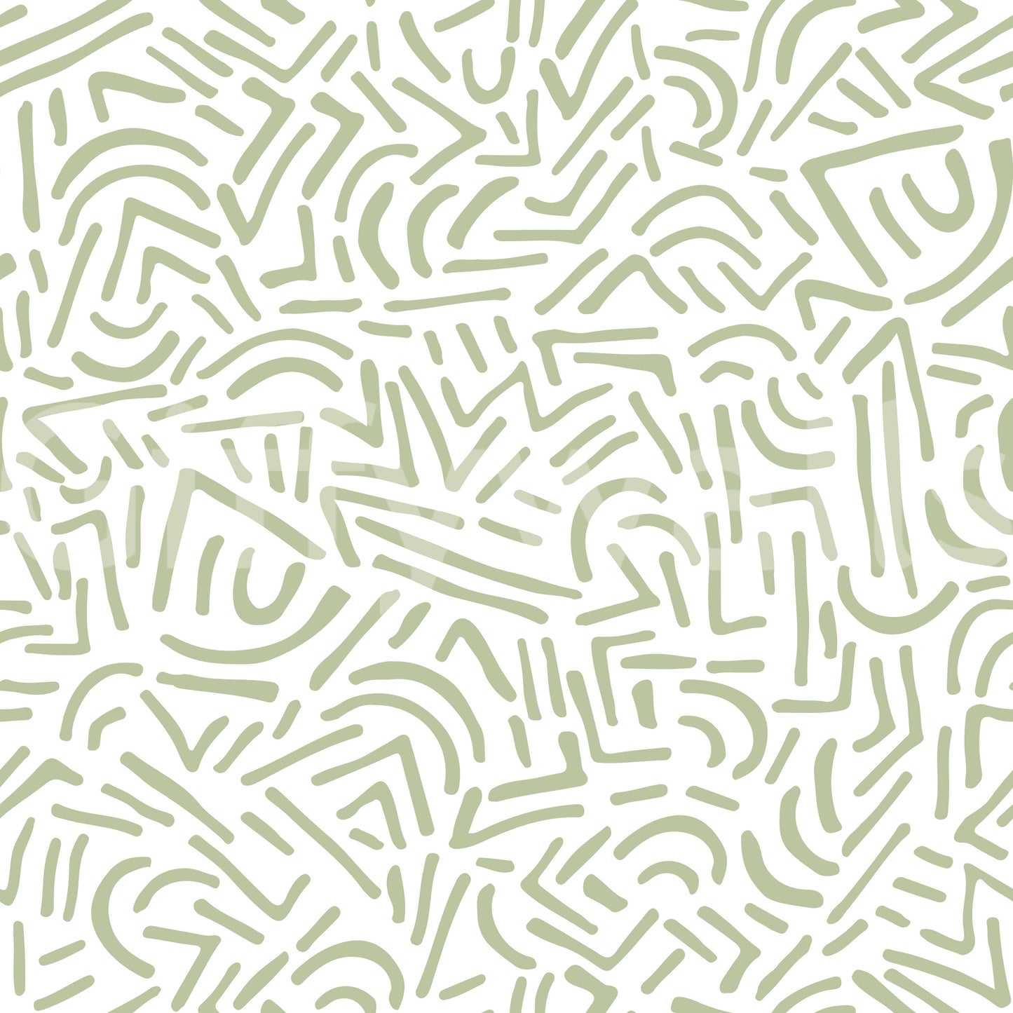 Sage Organic Rhythmic Sketch Wallpaper