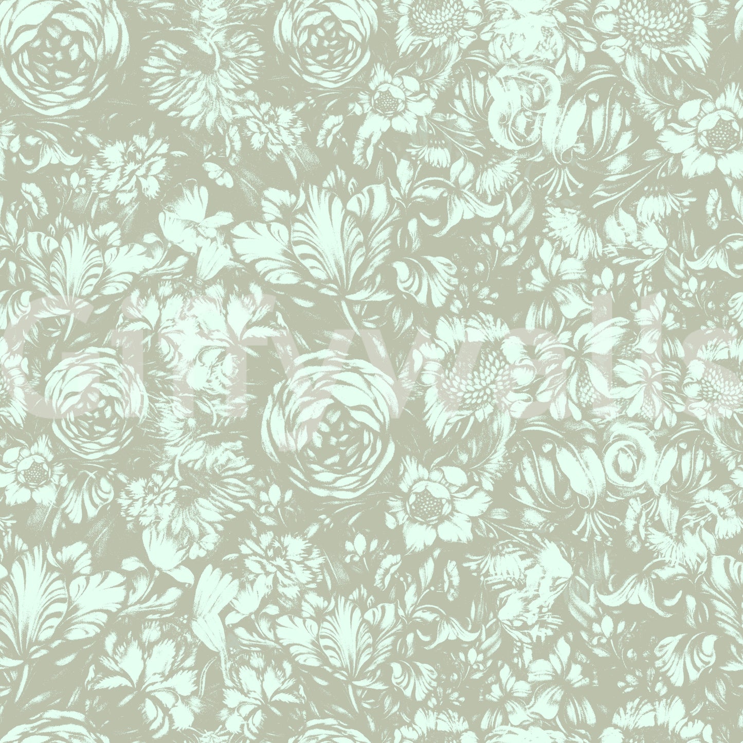 Heritage Floral Line Art Design Wallpaper