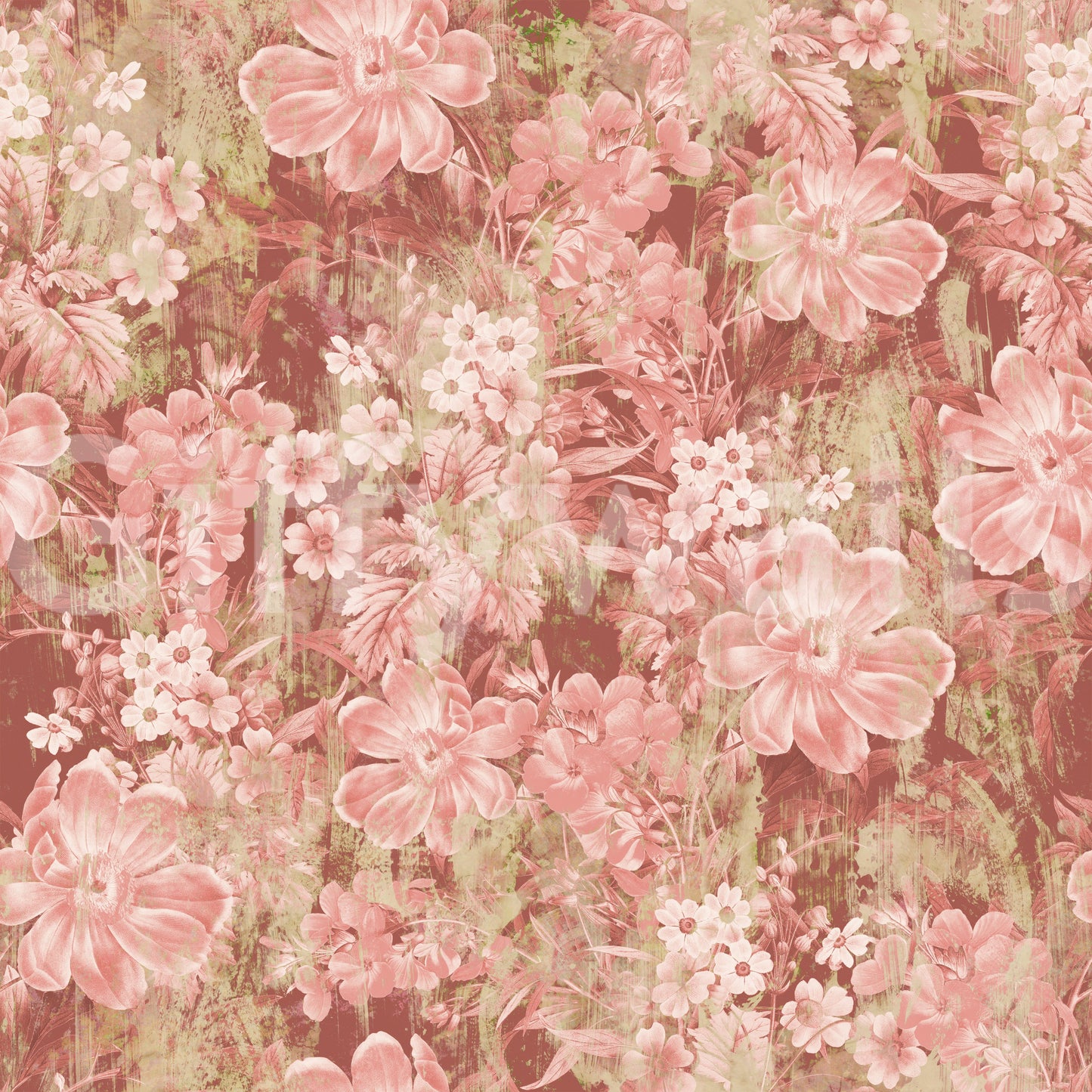 Rustic Terracotta Floral Bloom Wallpaper