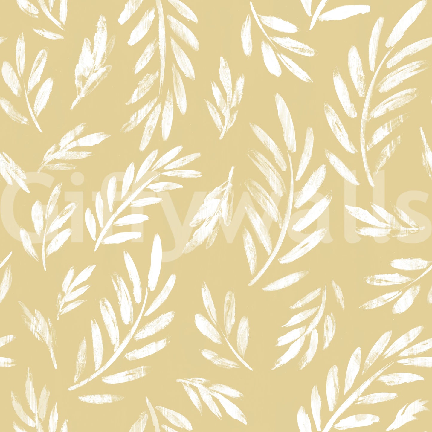 Golden Foliage Strokes Wallpaper