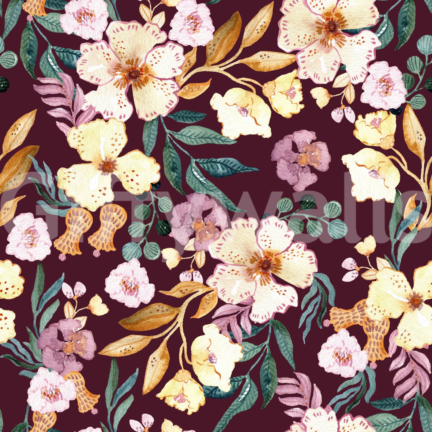 Rustic Garden Watercolor Wallpaper