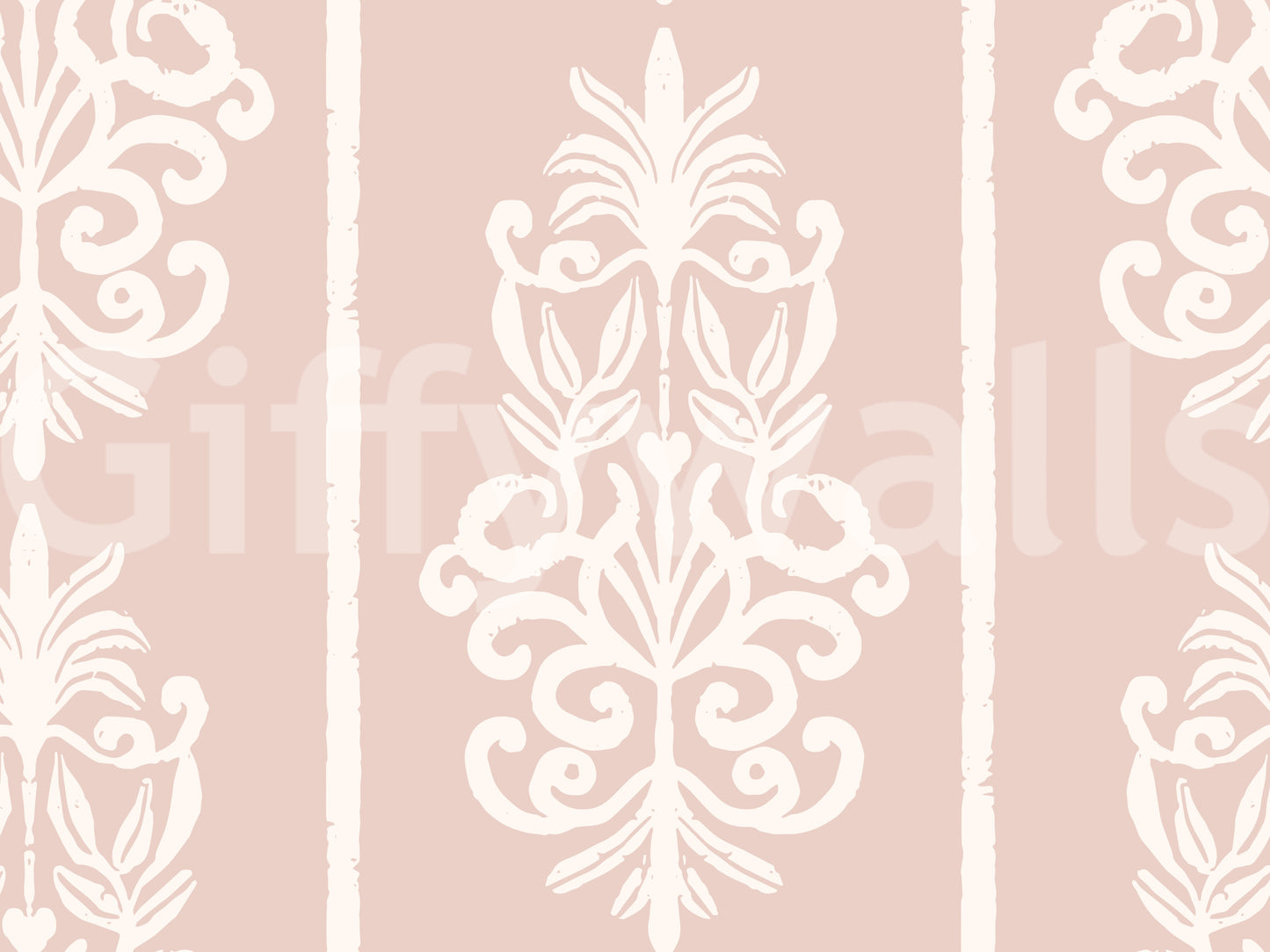 Blush Damask Striped Motif Wallpaper