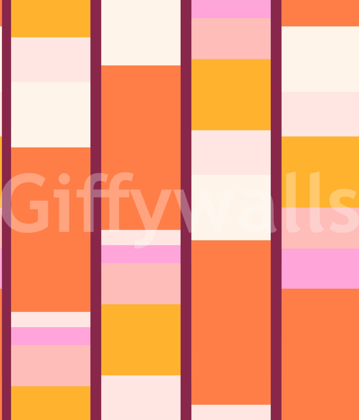 Retro Vertical Block Stripe Wallpaper