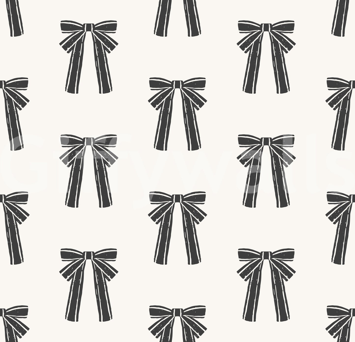 Charming Hand-Drawn Bow Repeat Pattern Wallpaper