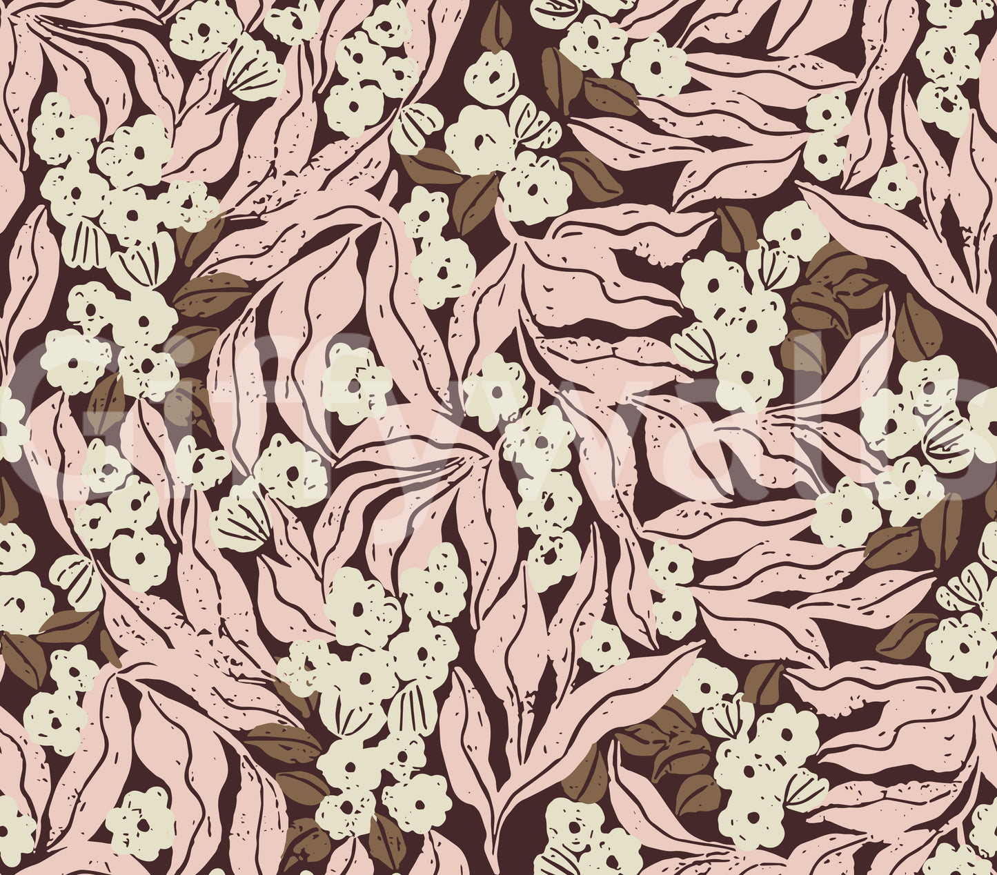 Soft Pink Garden Foliage Wallpaper