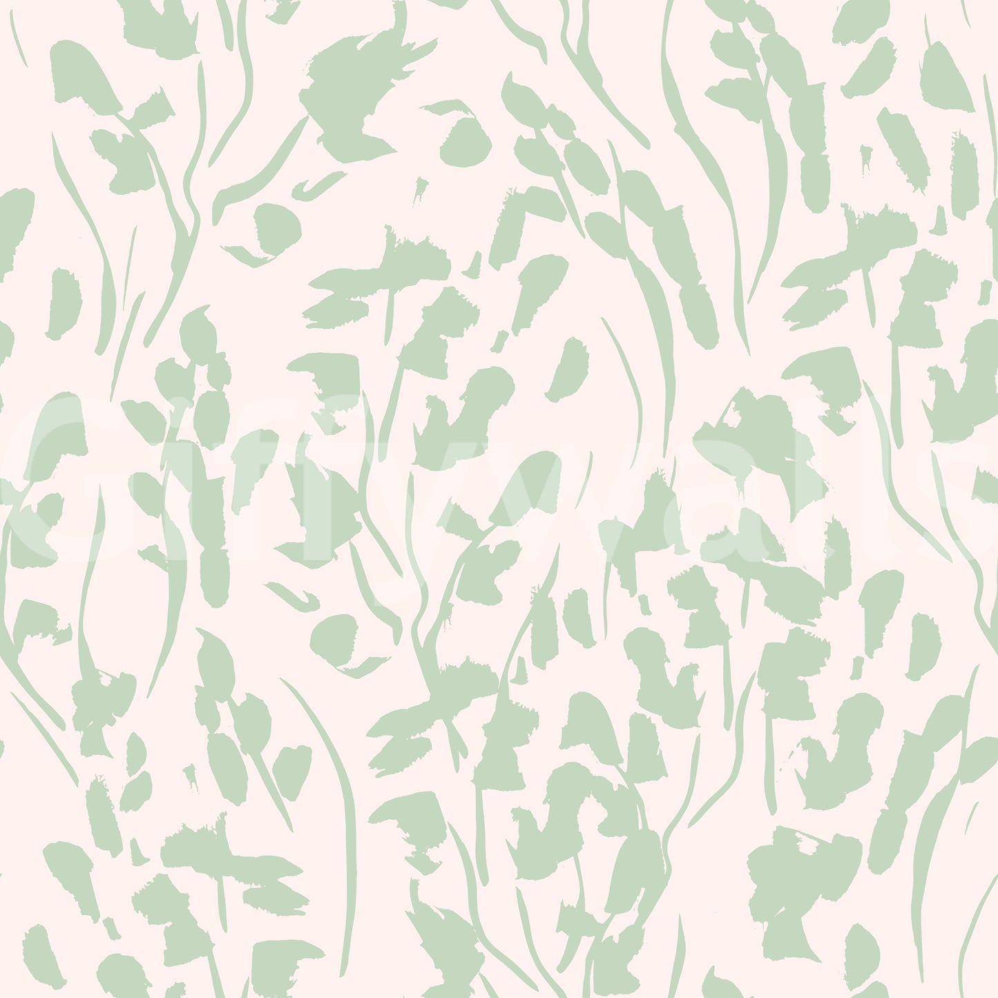 Soft Sage Botanical Brushstrokes Wallpaper