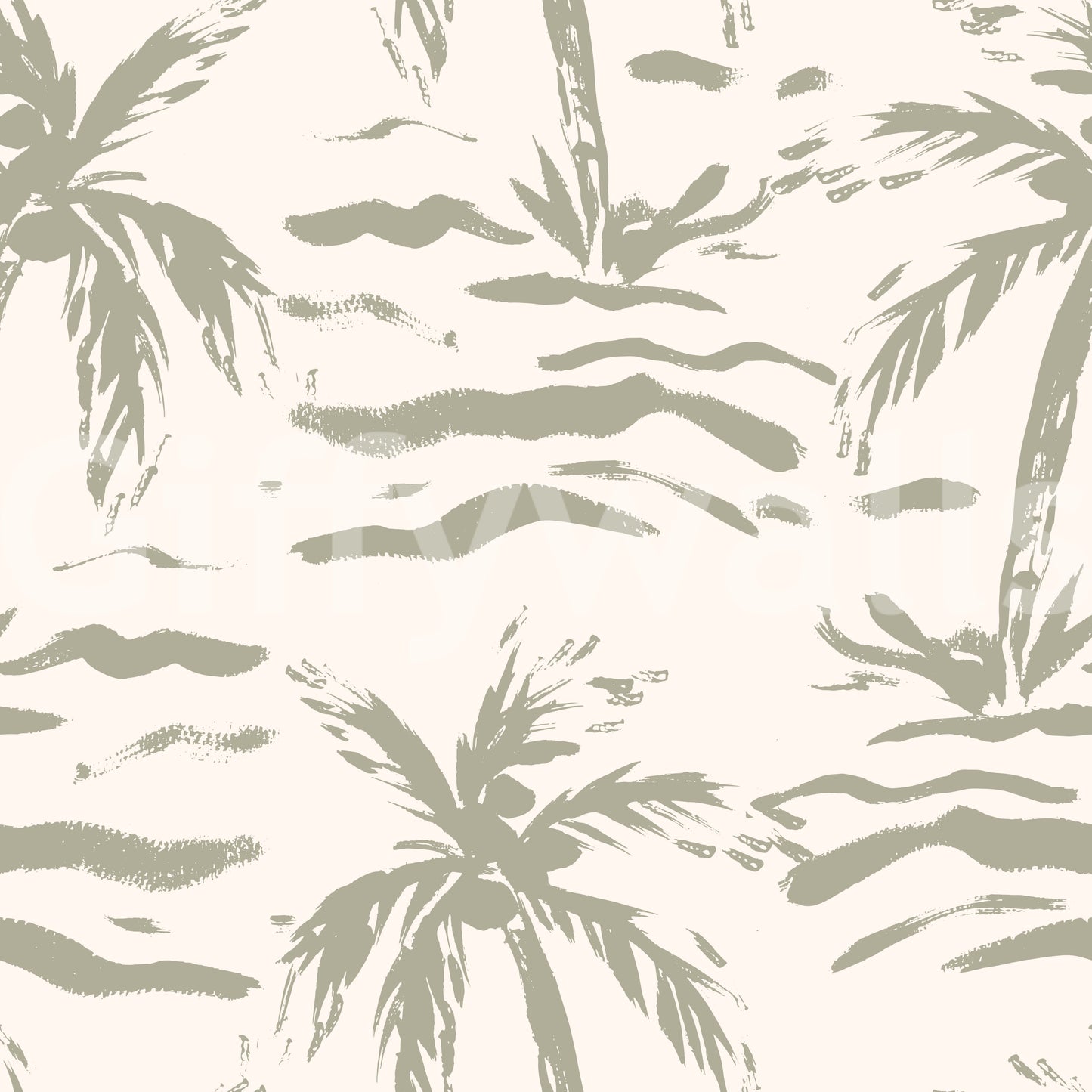 Abstract Palm Grove Brushstrokes Wallpaper