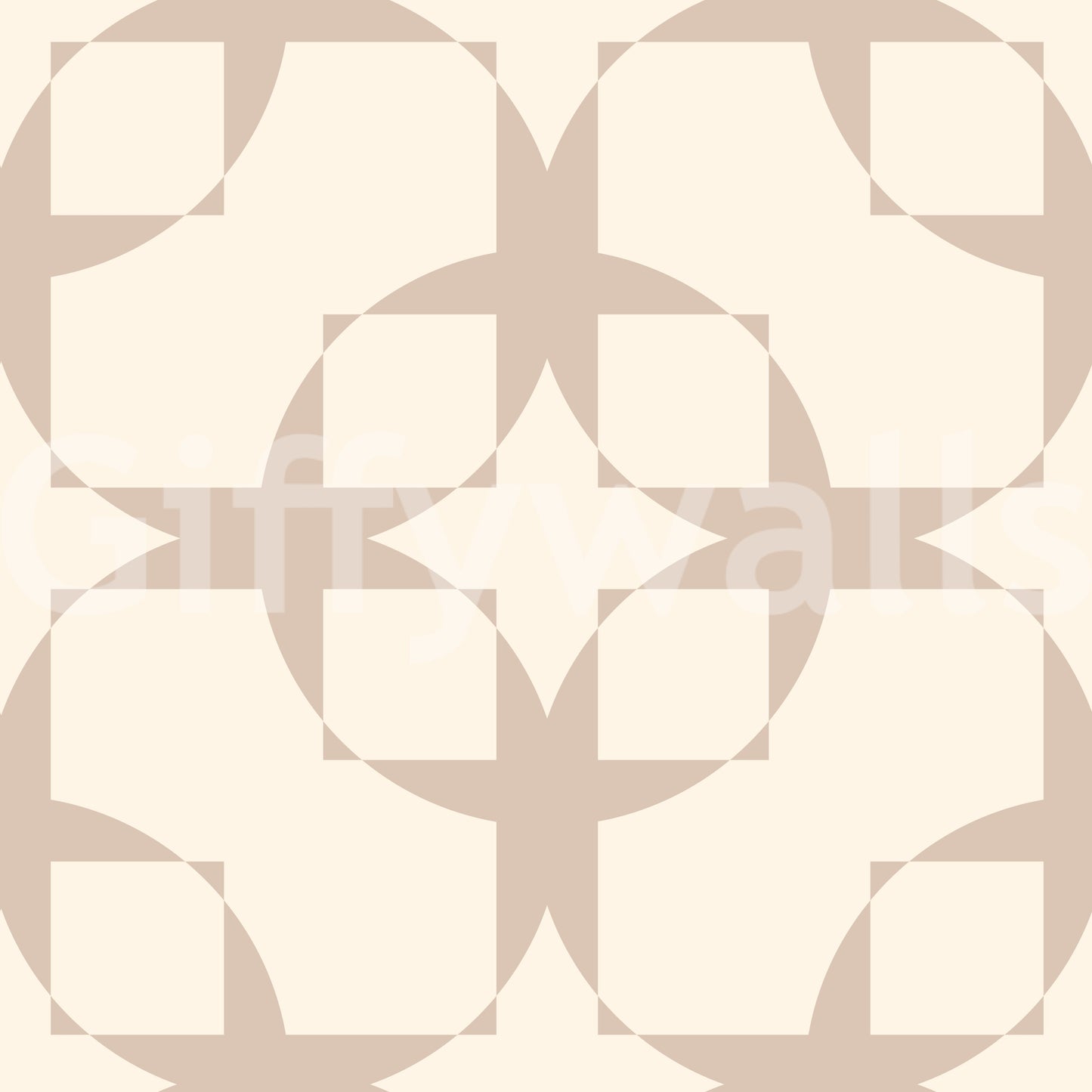 Geometric Intersection Cream Wallpaper