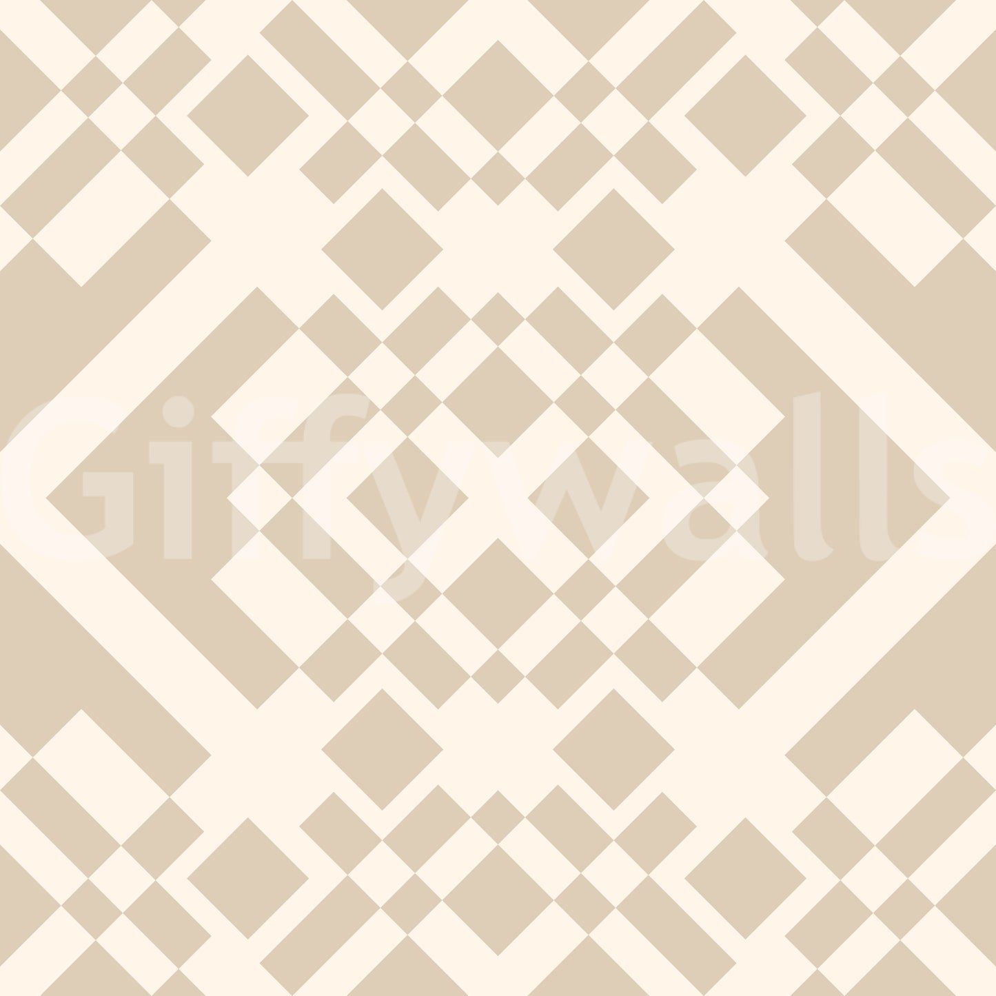 Minimalist Beige Geometric Lattice Wallpaper