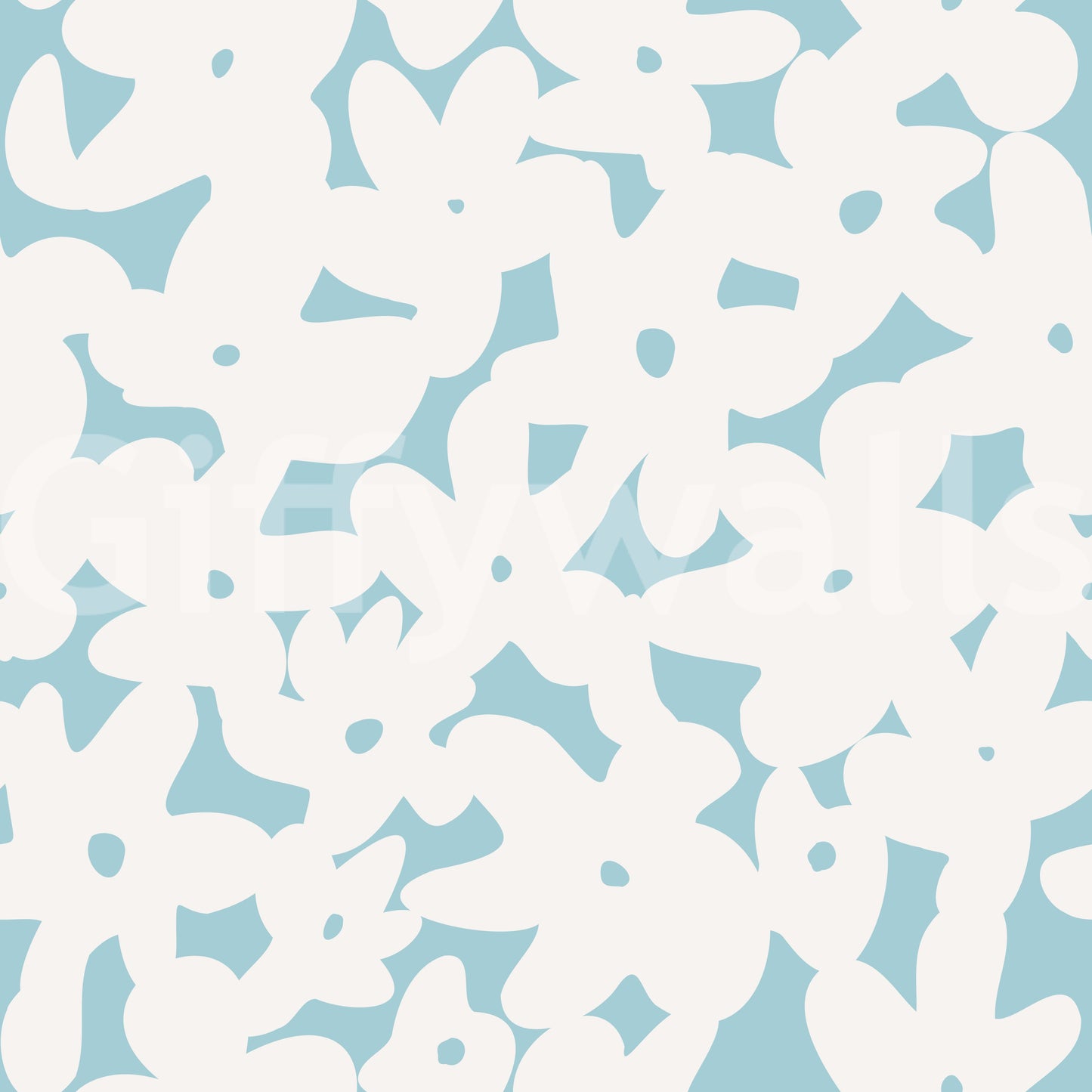 Soft Blue Floral Silhouette Wallpaper