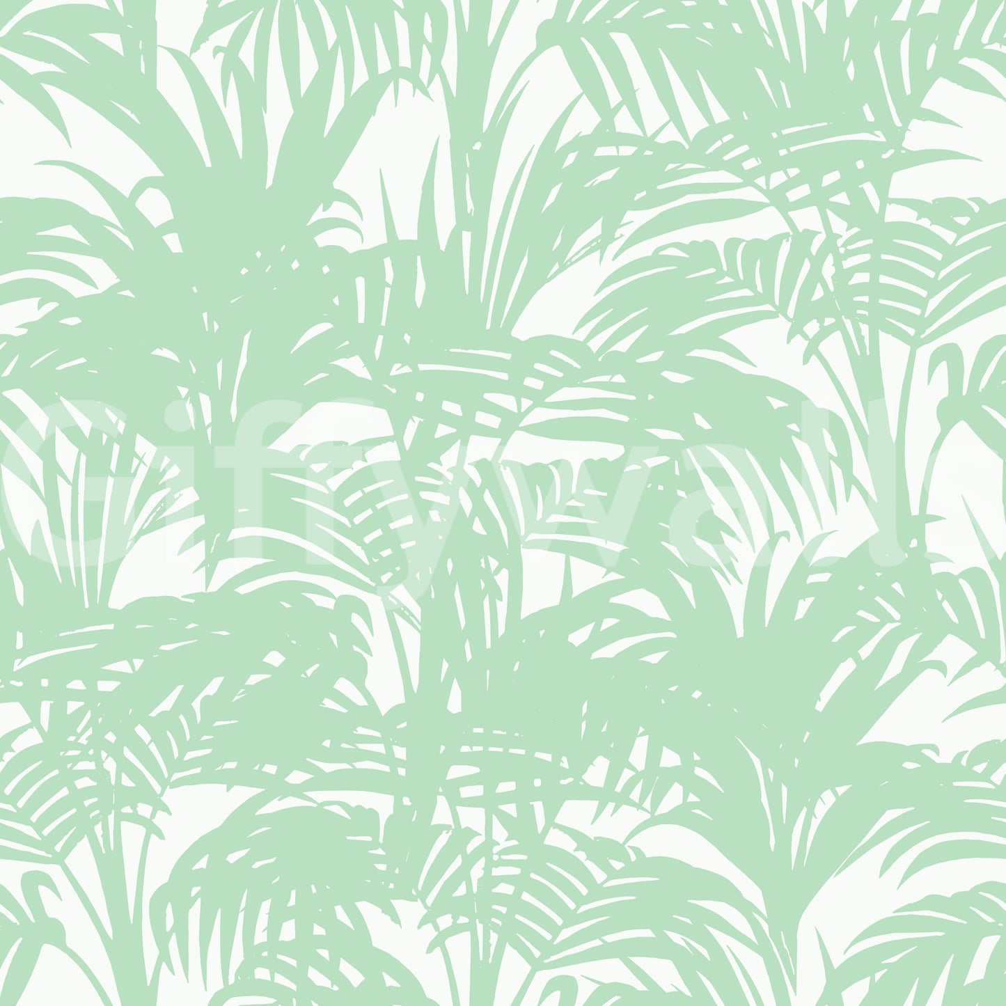 Minimalist Jungle Sage Pattern Wallpaper