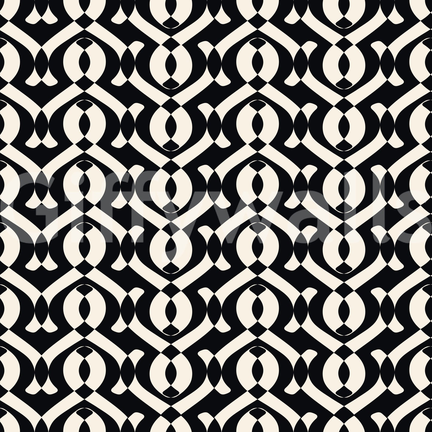 Interlocking Monochrome Curves Wallpaper