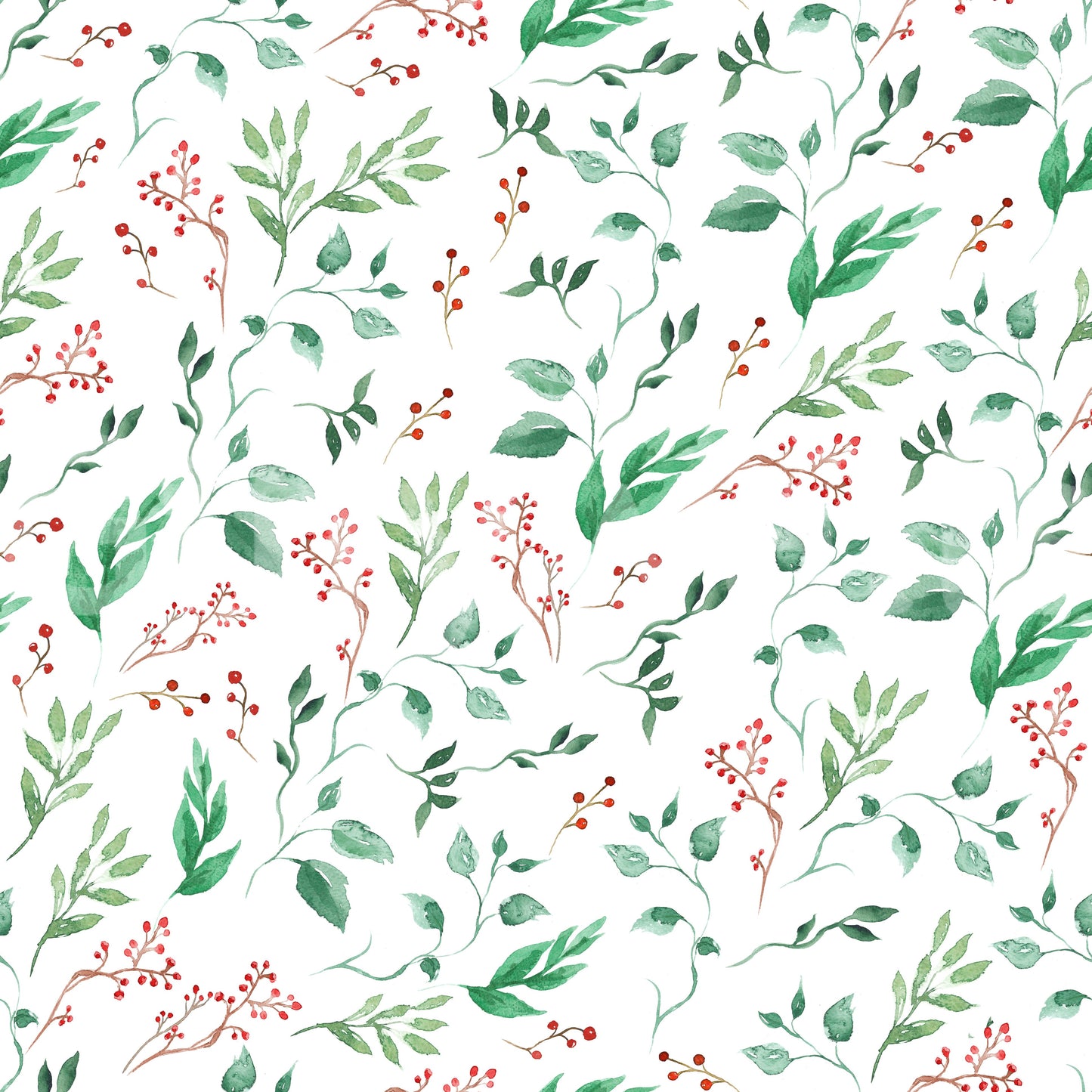Watercolor Berry Vine Botanical Wallpaper