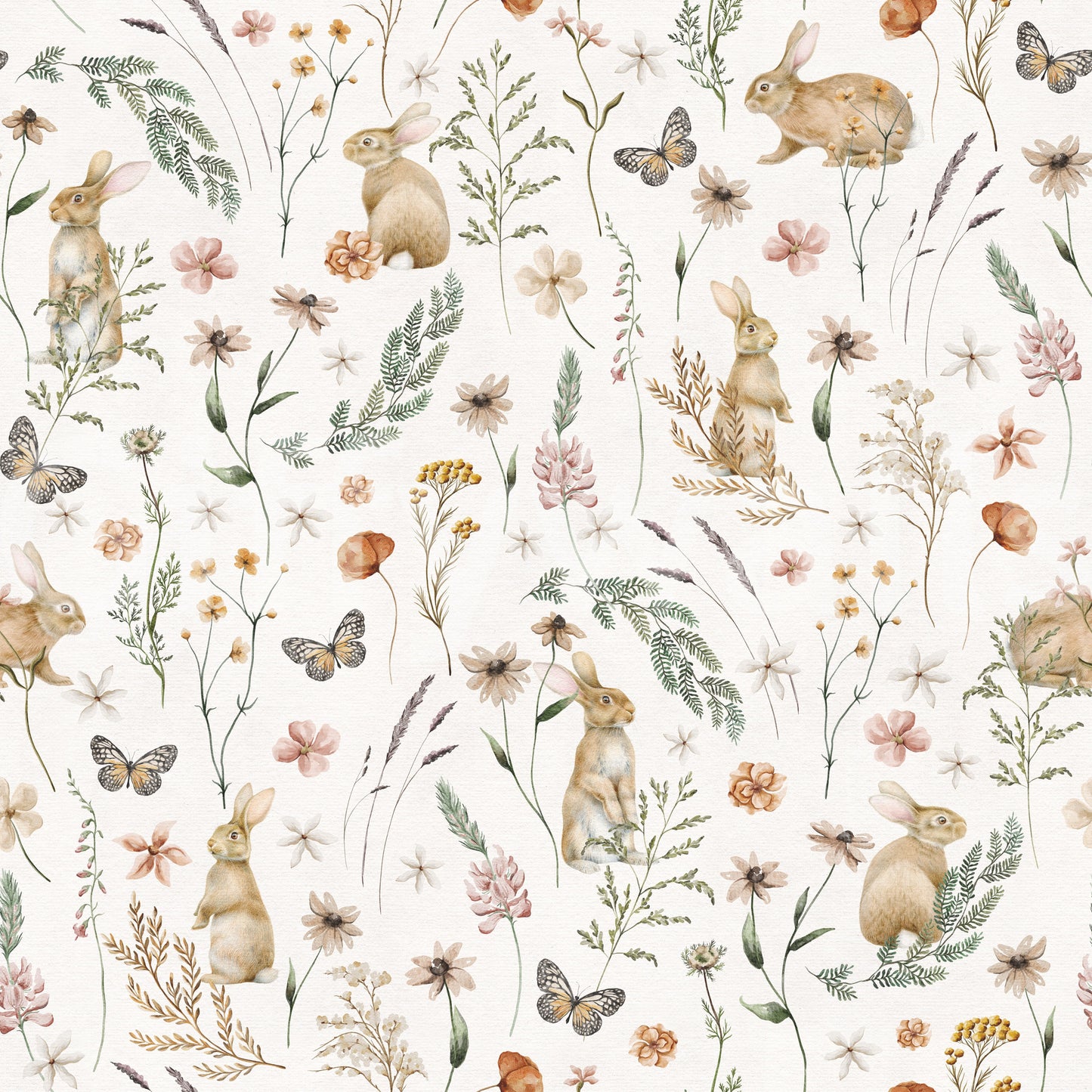 Enchanted Woodland Bunny Trail Wallpaper