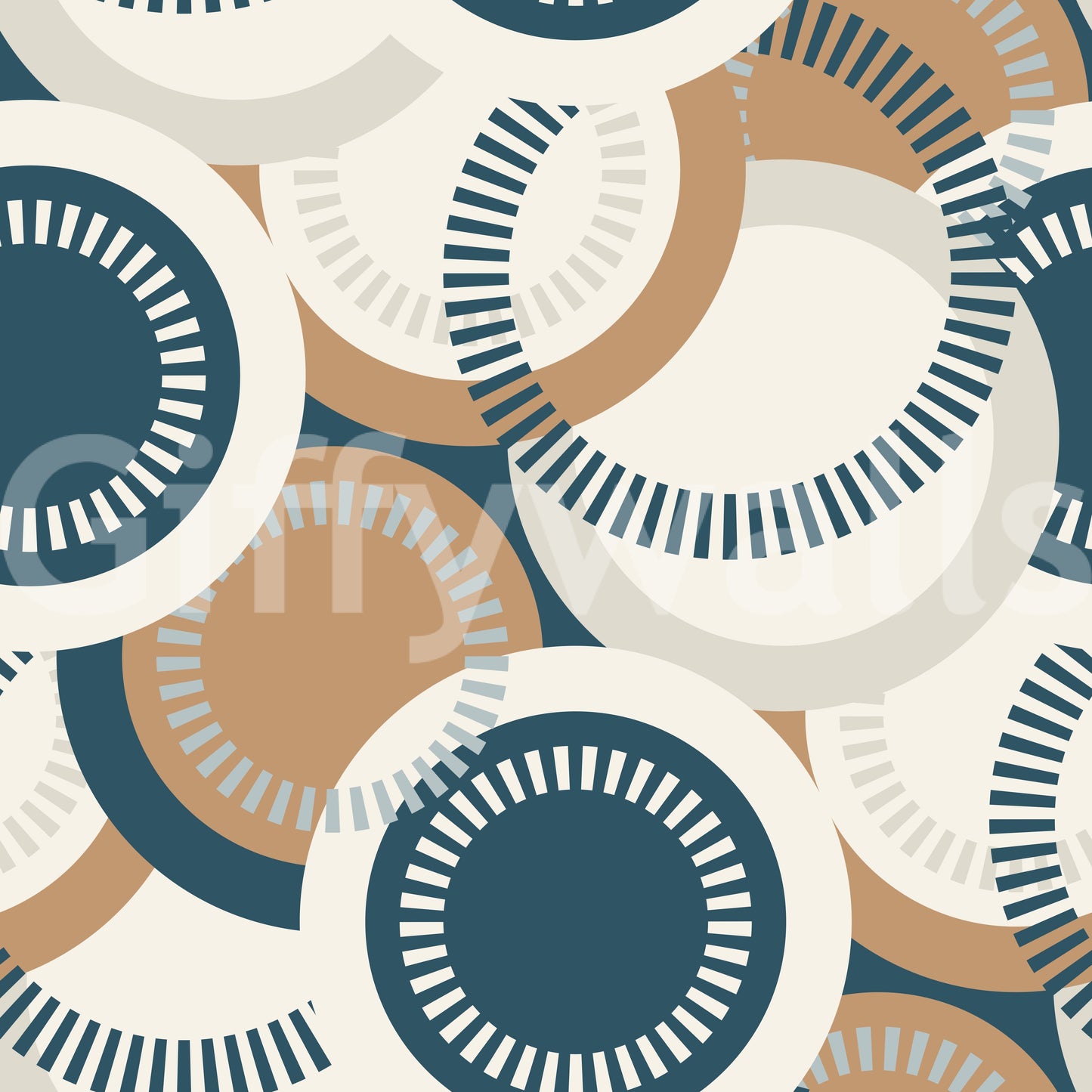 Modernist Circular Mosaic Wallpaper