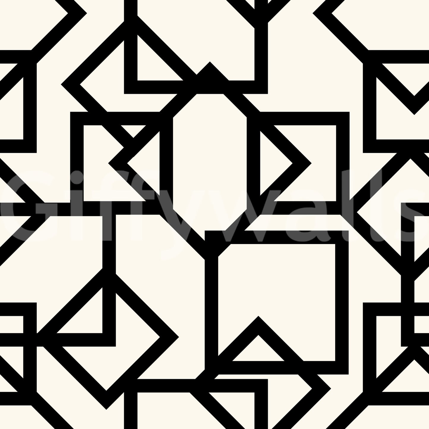 Interlocking Geometric Linear Monotone Wallpaper