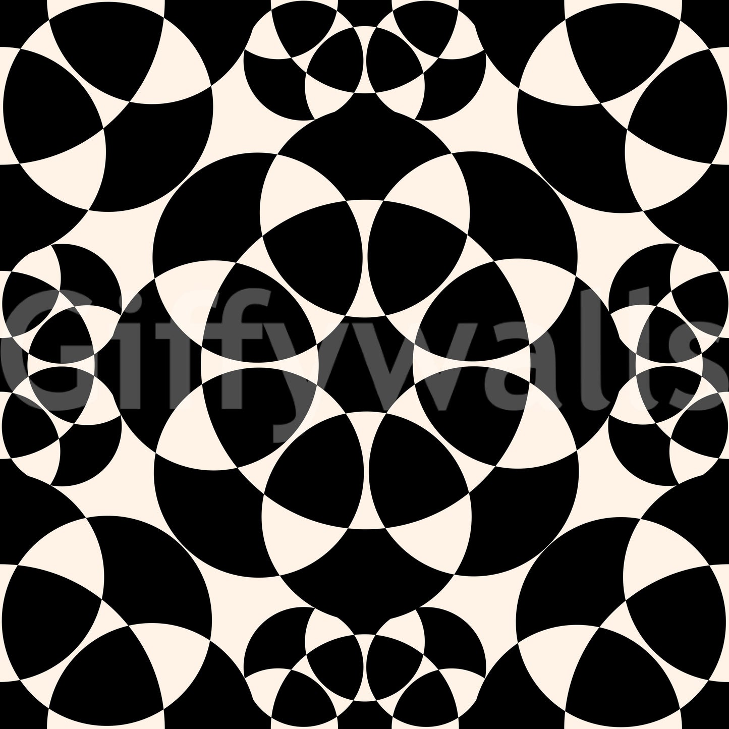 Geometric Monochrome Circle Grid Wallpaper