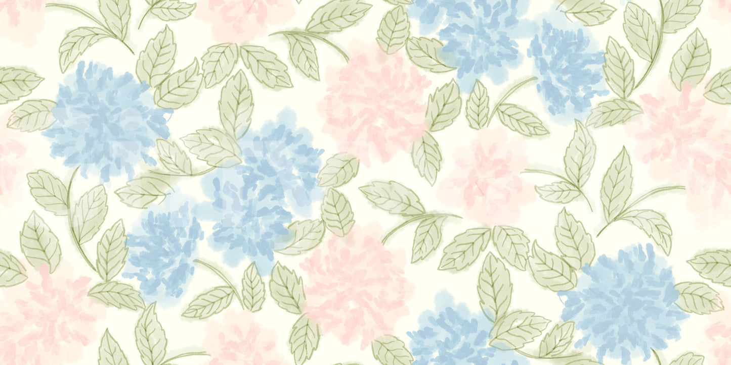 Soft Watercolor Hydrangea Bloom Wallpaper