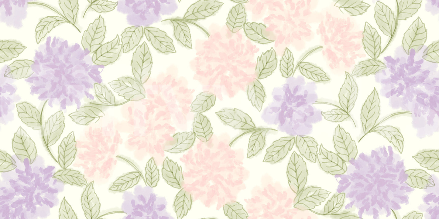 Soft Watercolor Hydrangea Garden Wallpaper