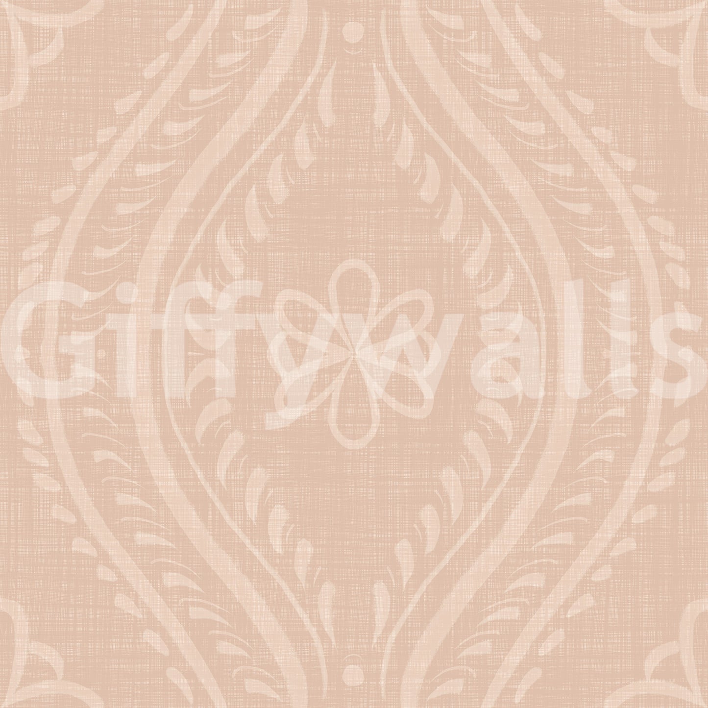Faded Ogee Damask - Cinnamon Tea Wallpaper