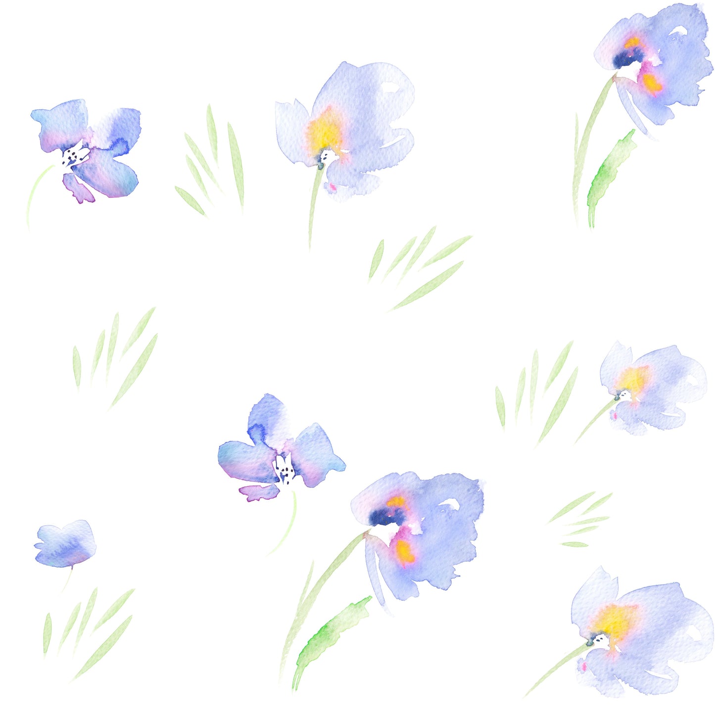 Soft Watercolor Blue Petals Wallpaper