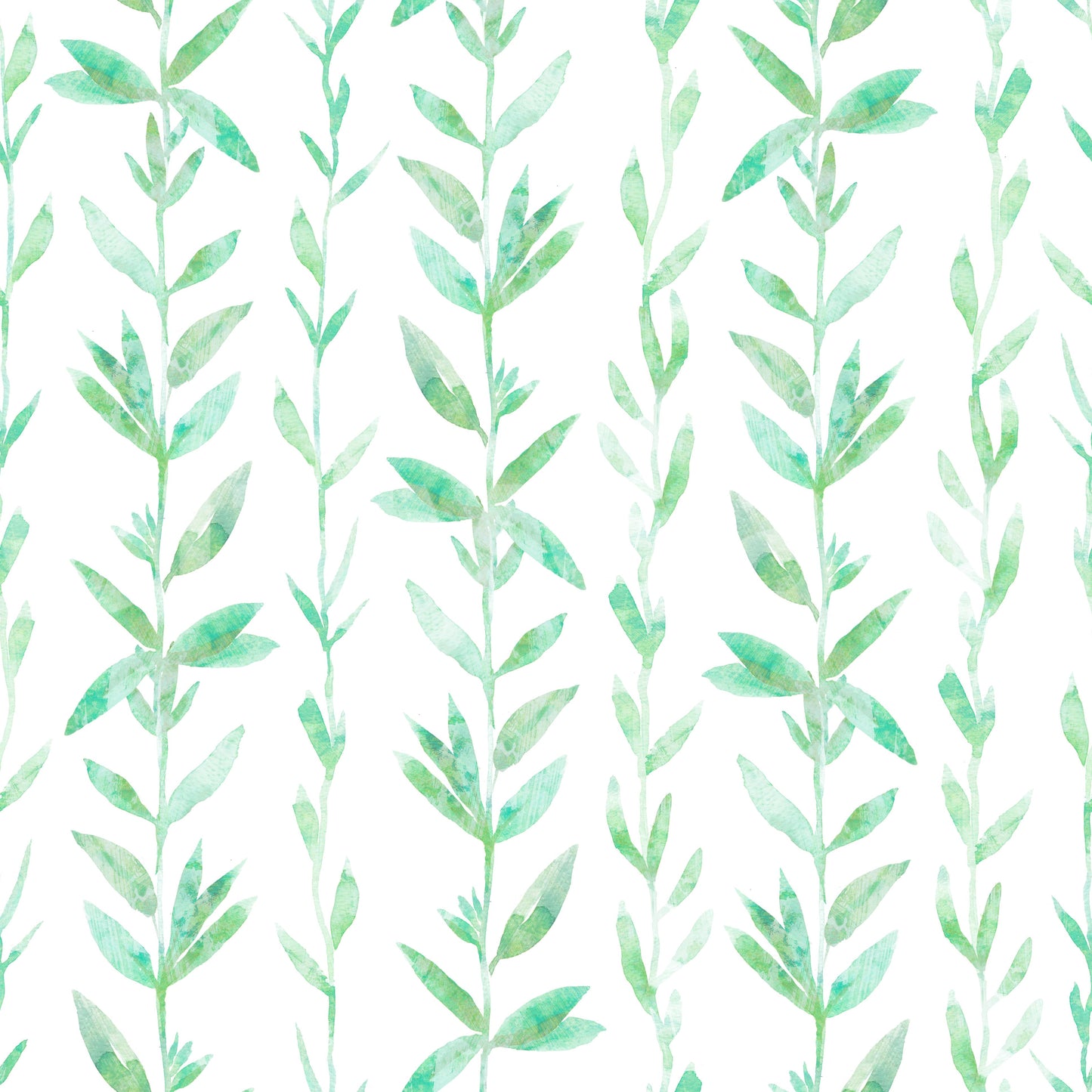 Watercolor Vertical Fern Vine Trail Wallpaper
