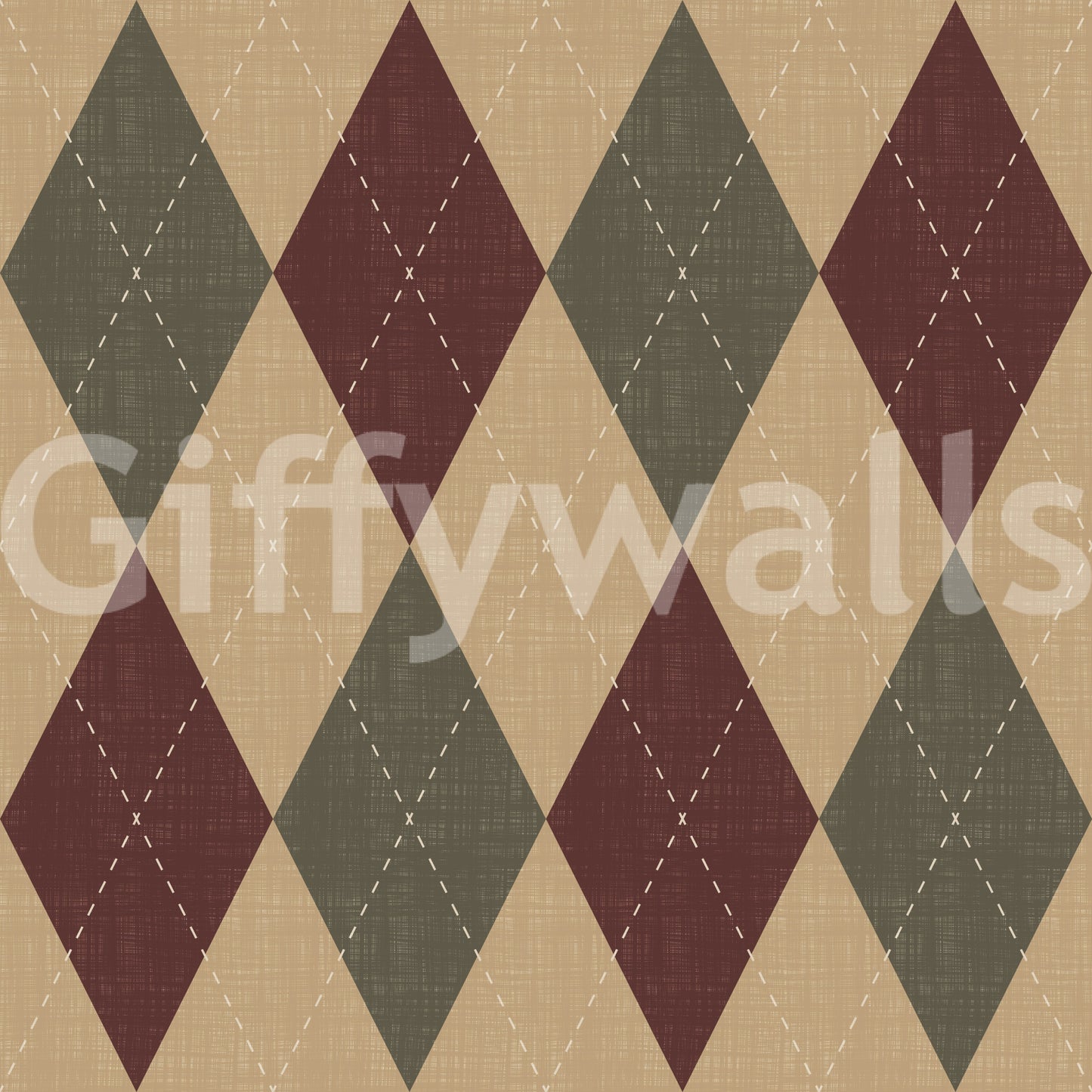 Winter Heritage - Argyle Harlequin Geometric Timeless - Rich Warm Tones Wallpaper