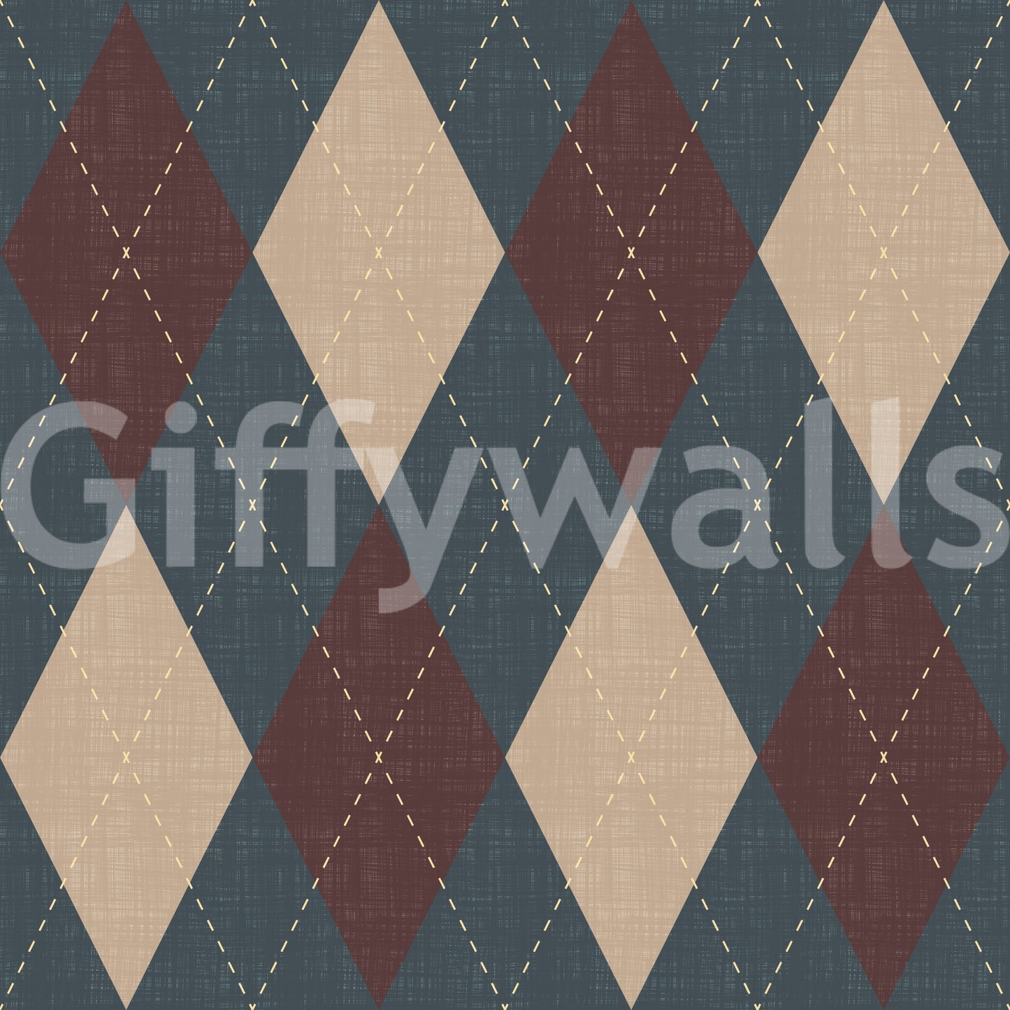 Winter Heritage - Argyle Harlequin Classic Diamond - Crisp Cool Tone Wallpaper