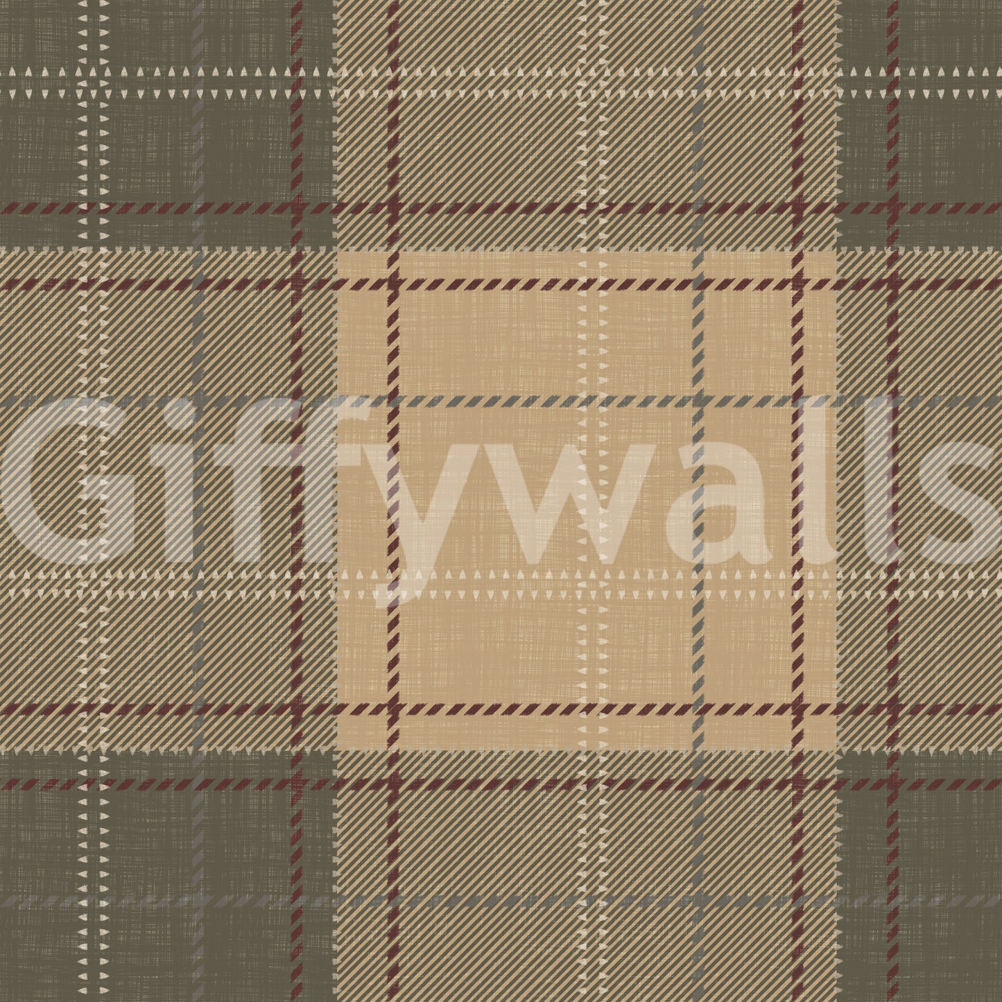 Winter Heritage - Tartan Checkerboard Plaid Block - Warm Earth Shade Wallpaper