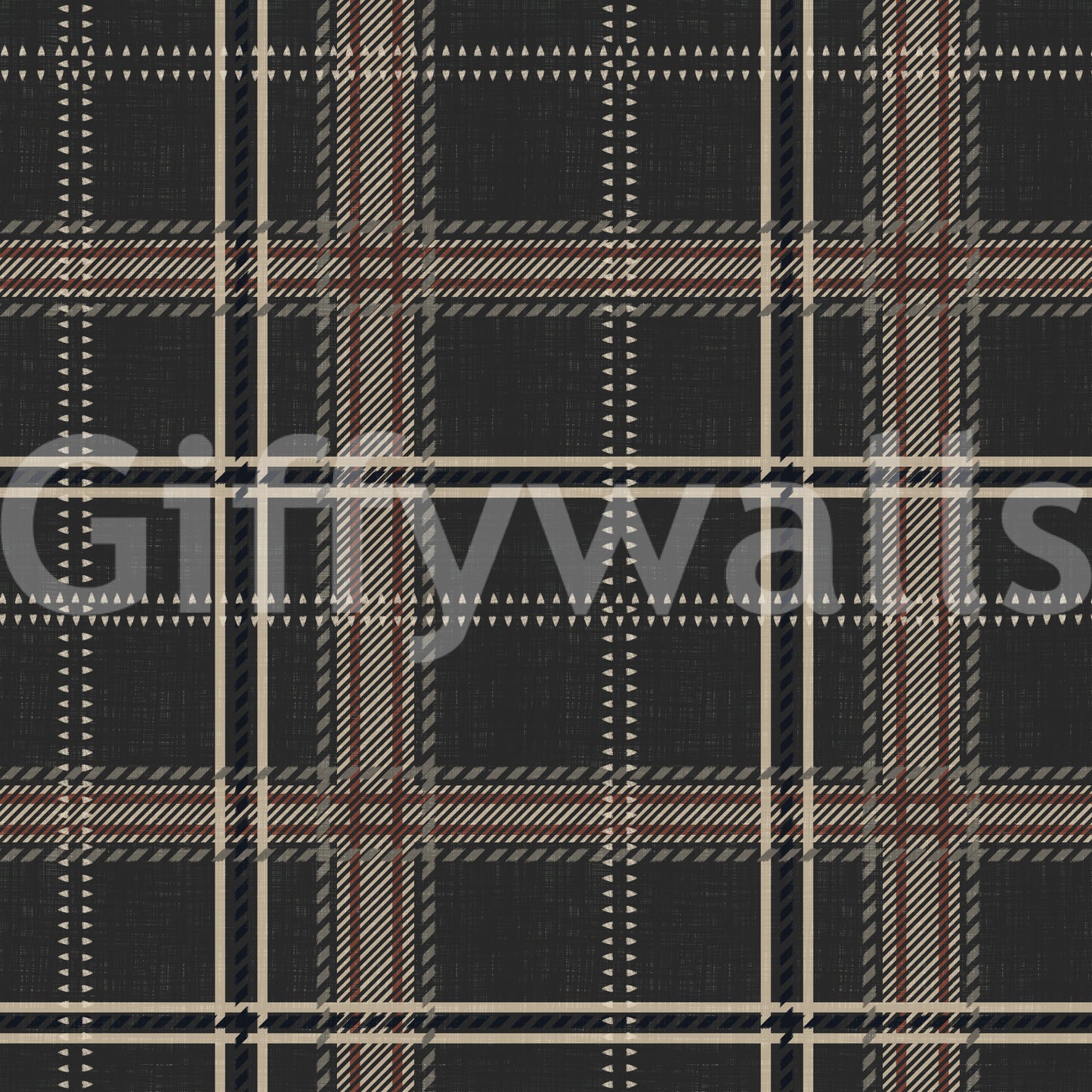 Winter Heritage - Windowpane Tartan Plaid Check - Bold High Contrast Wallpaper