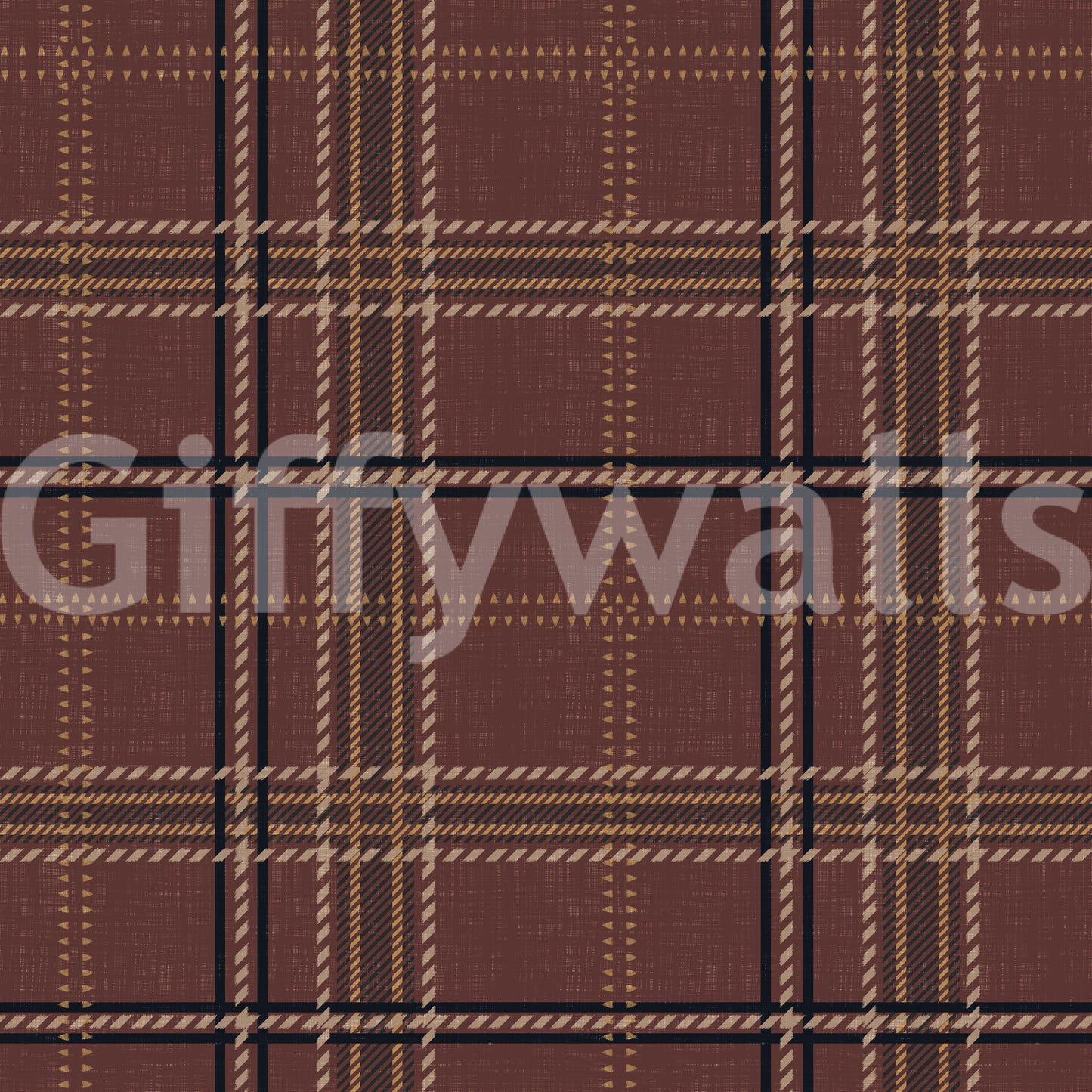 Winter Heritage - Windowpane Tartan Plaid Check - Dark Moody Tone Wallpaper