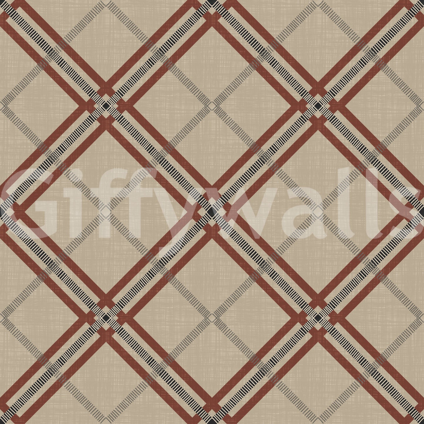 Winter Heritage - Tartan Trellis Plaid Grid - Deep Bold Shade Wallpaper