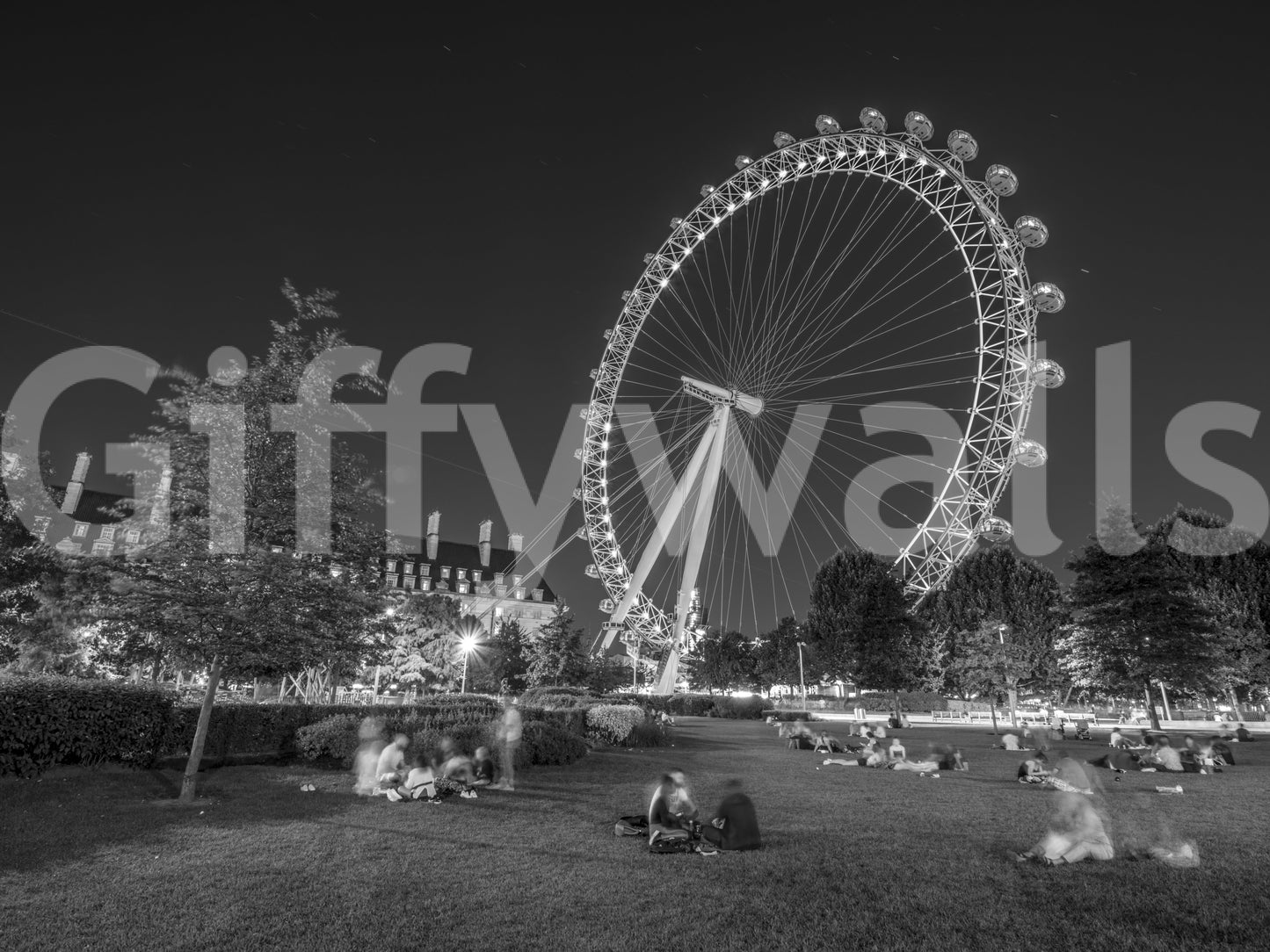 Evening Park Riverside Landmark Wall Mural