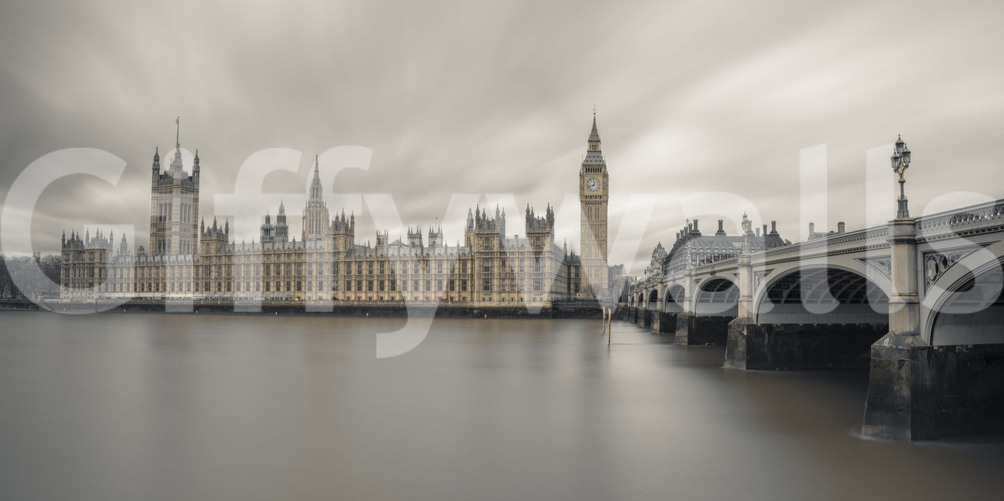 Westminster Big Ben Atmospheric View Wall Mural