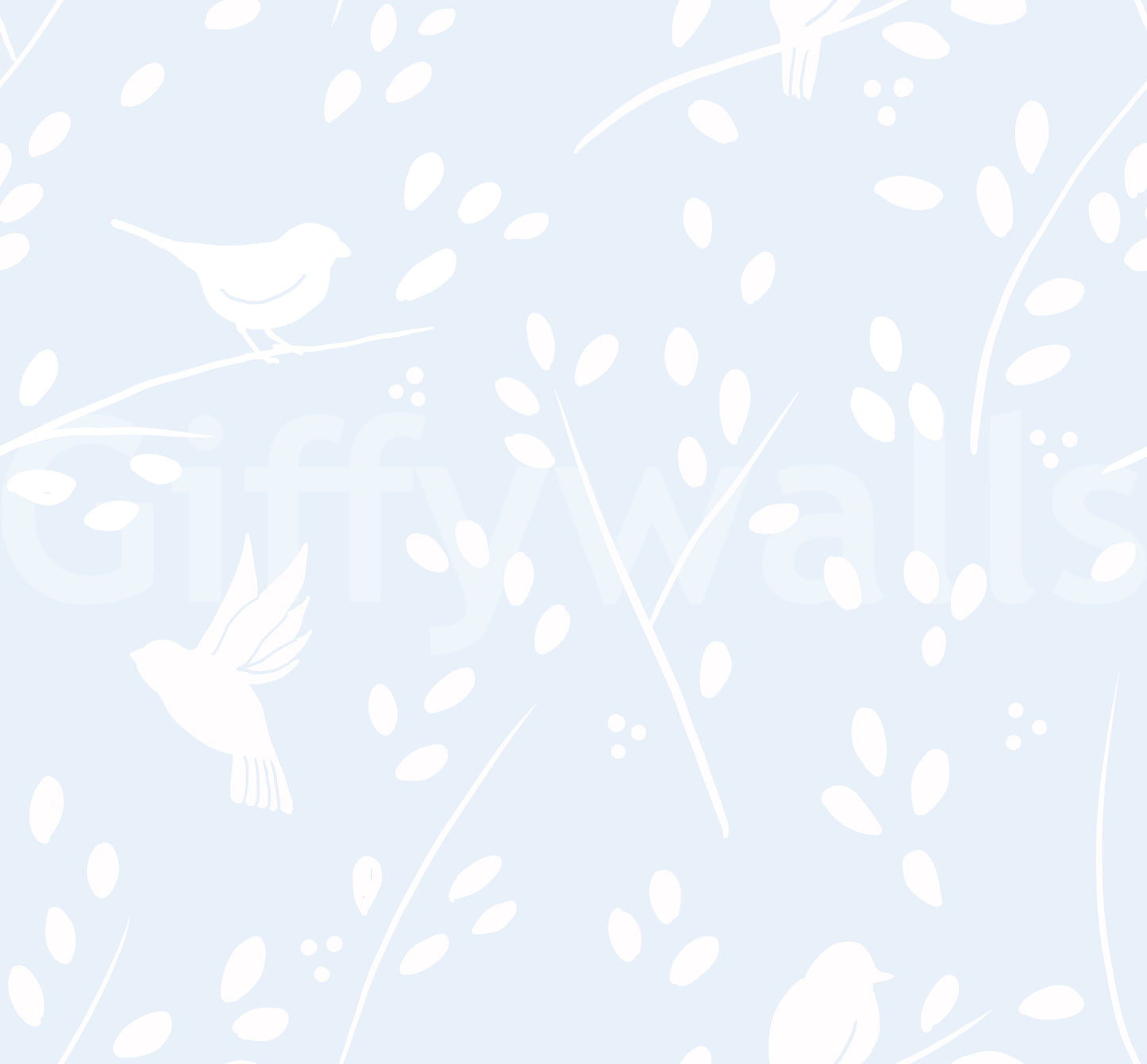 Pastel Blue Winter Birds Wallpaper