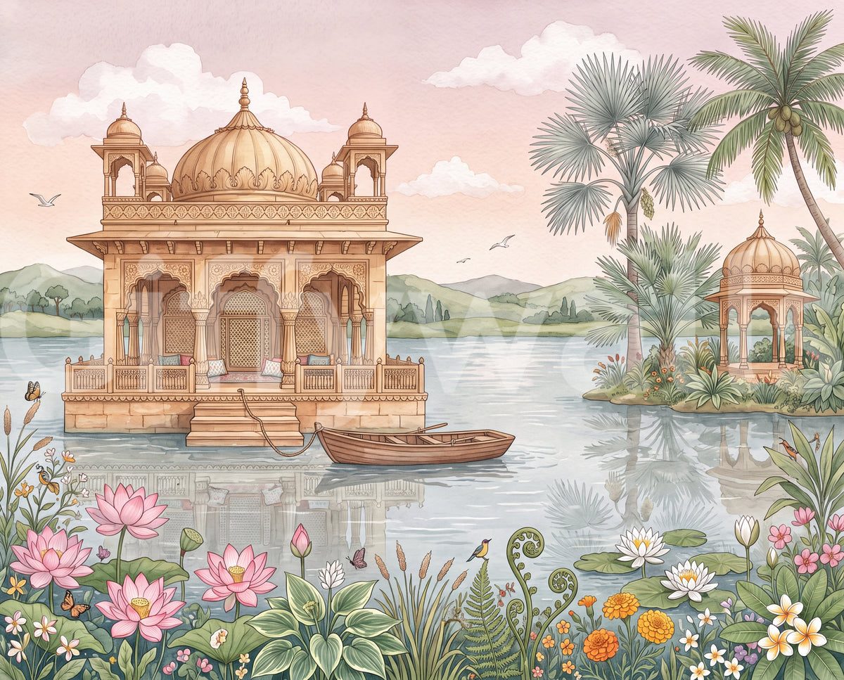 The Lotus Lake Palace Wall Mural