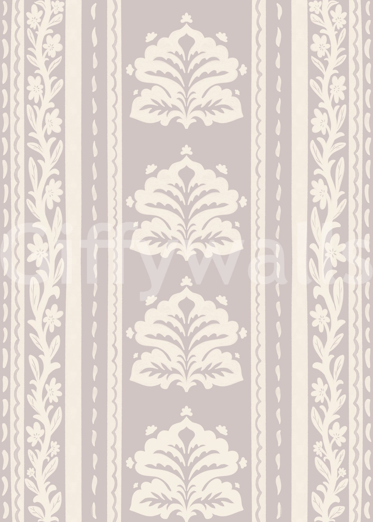 Vintage Chinoiserie Stripe Wallpaper