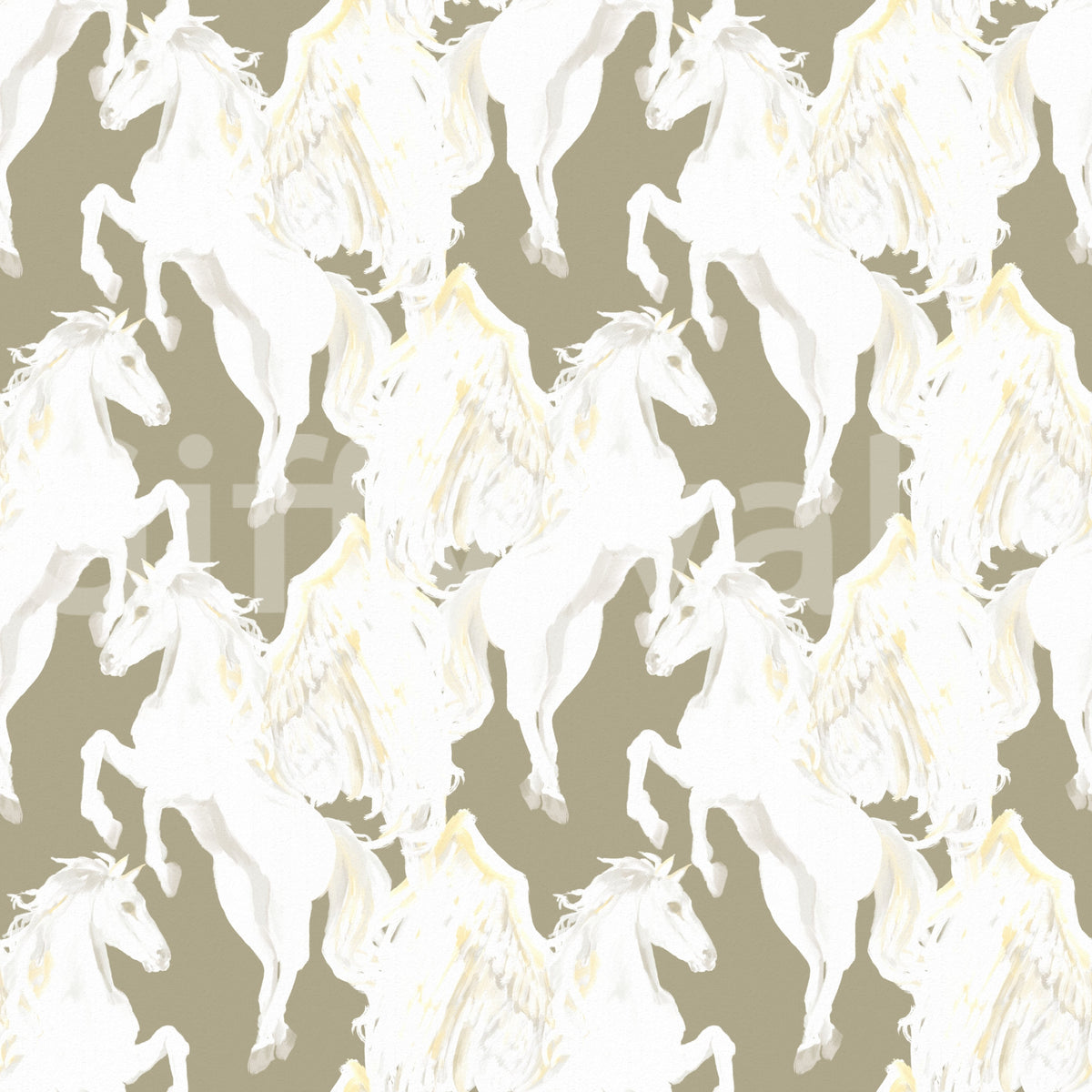 Ethereal Winged Stallions in Soft Sepia Wallpaper