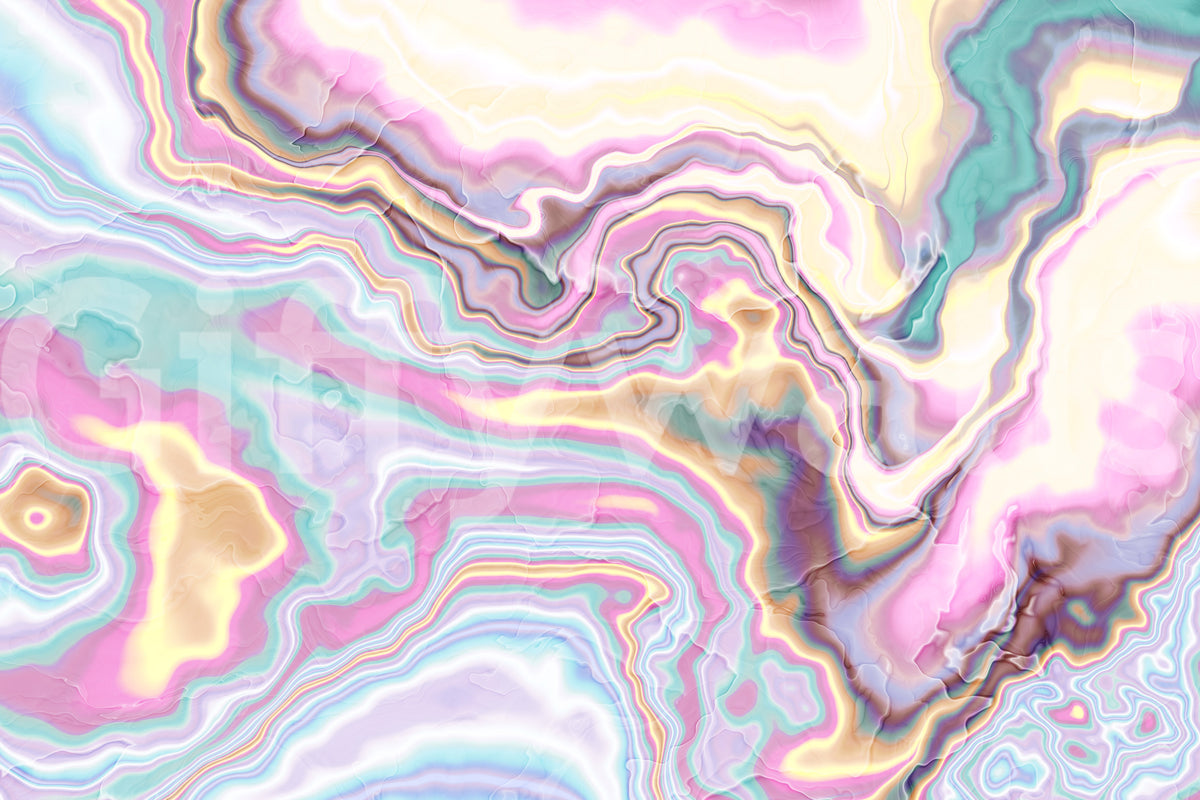 Iridescent Marble Swirl Wall Mural