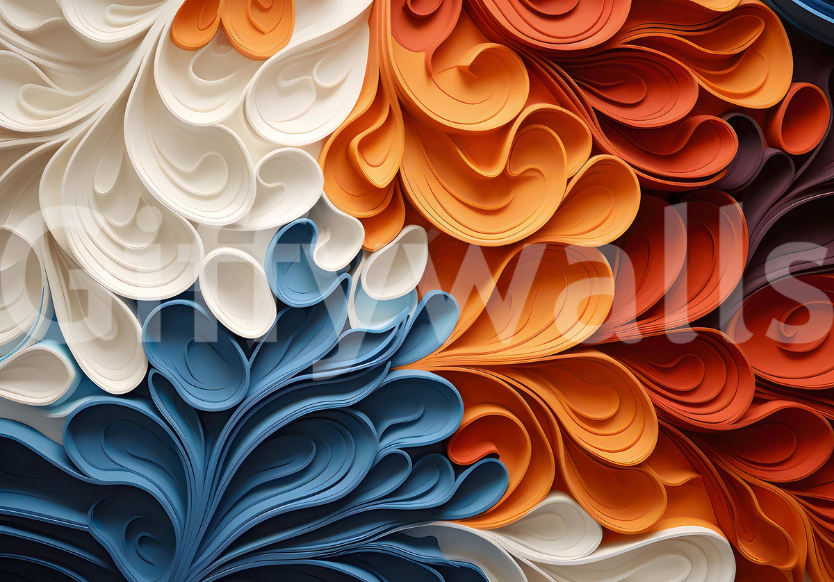 Vibrant Swirling Art Waves Wall Mural