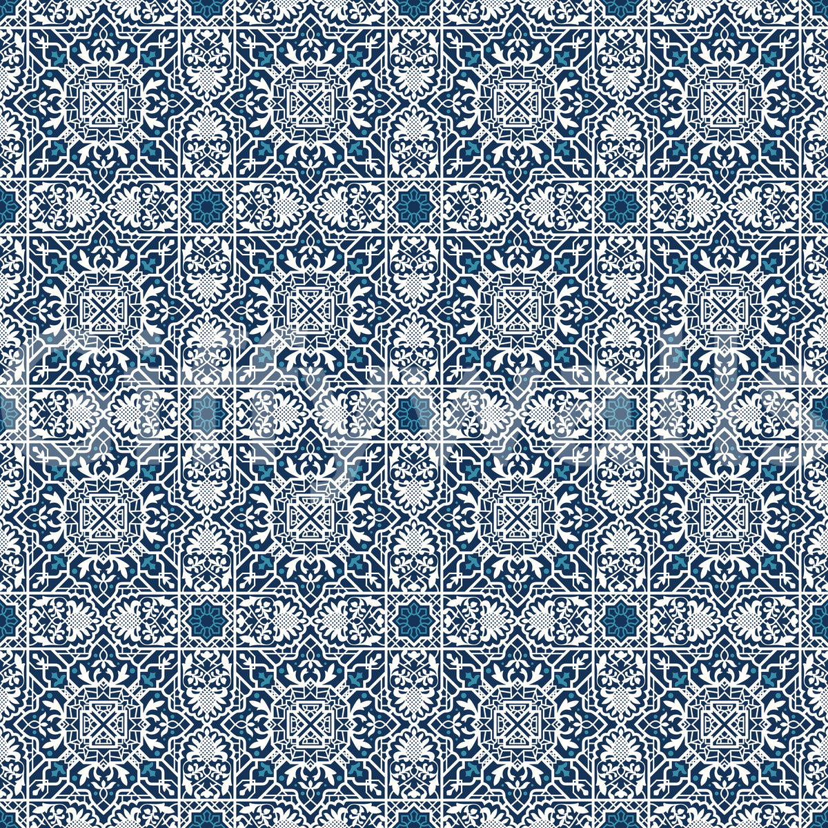 Midnight Moroccan Tile Pattern Wallpaper